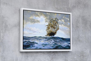 The Proud Ship Painting by Montague Dawson, seascape wallart, tall ship decoration, Fineart print on Hahnemüle or museum quality poster
