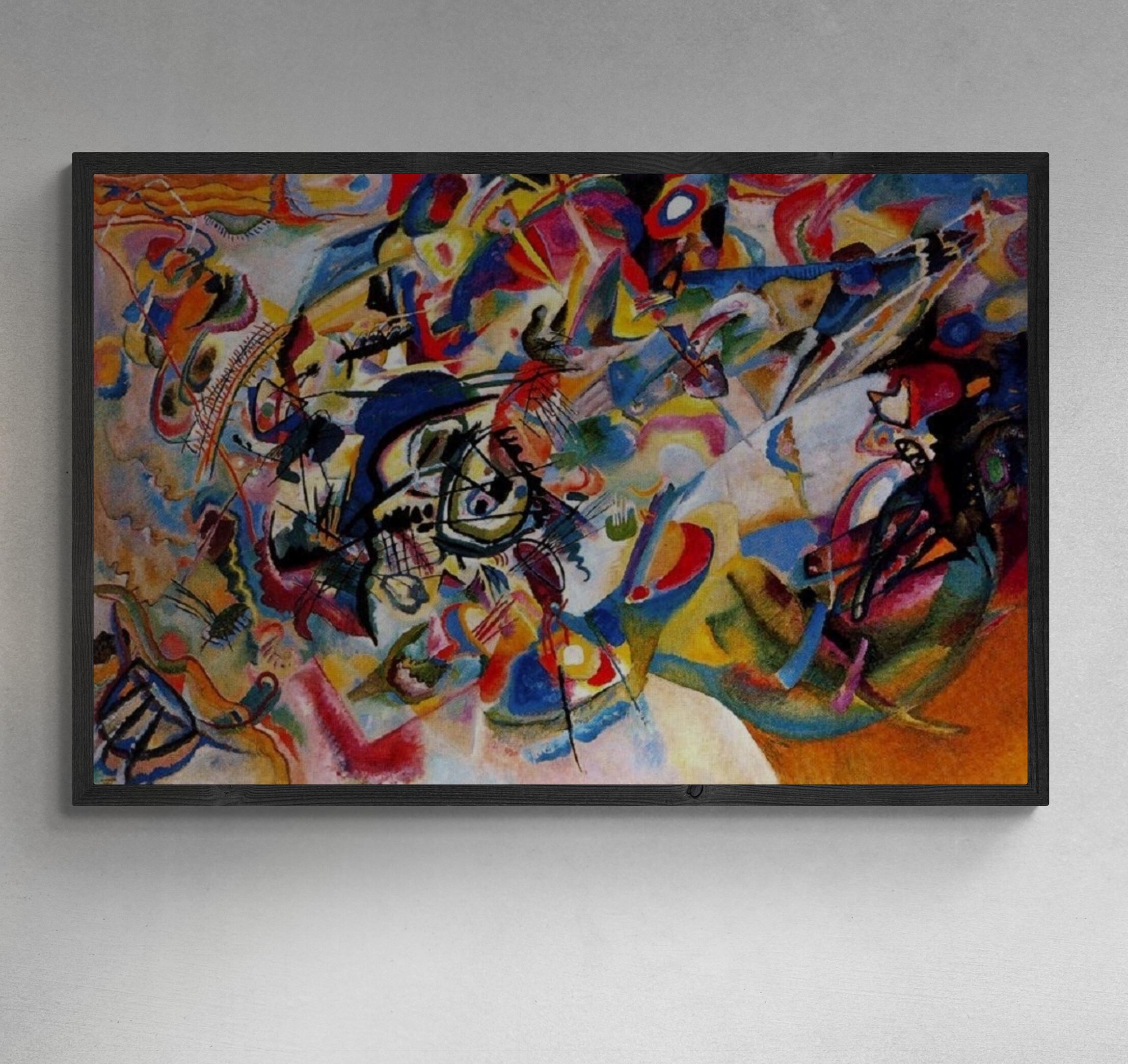 Wassily Kandinsky Composition VII  Giclee Print, Large wall arts, Heavyweight Canvas, 3D hand finish print with brush strokes, Ready to Hang FOSHE ART