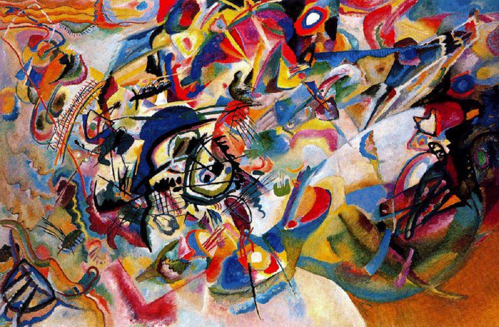 Kandinsky Composition VII Canvas Giclee Print, Floating Frame, 3D Hand Finish FOSHE ART