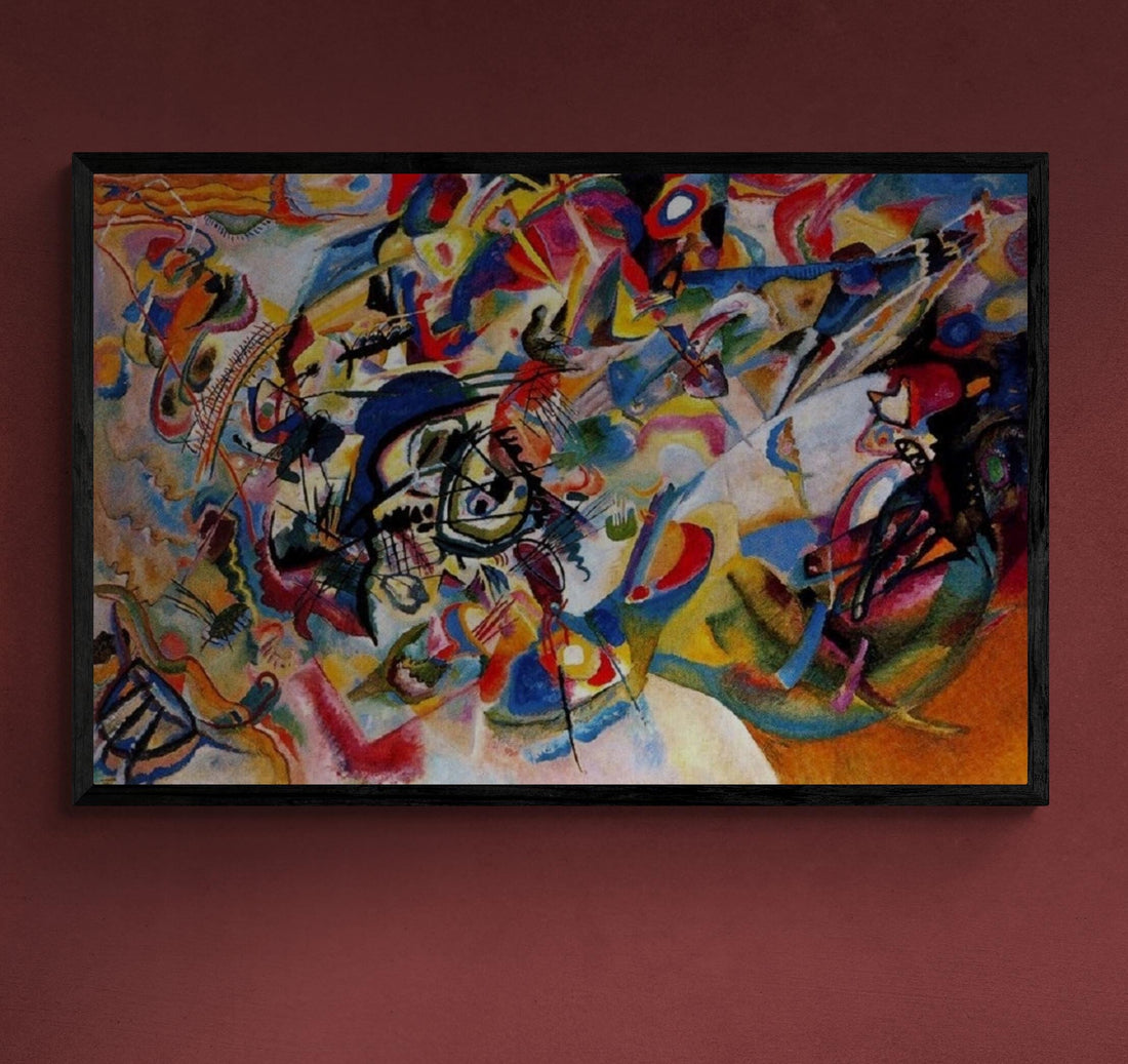 Kandinsky Composition VII Canvas Giclee Print, Floating Frame, 3D Hand Finish FOSHE ART