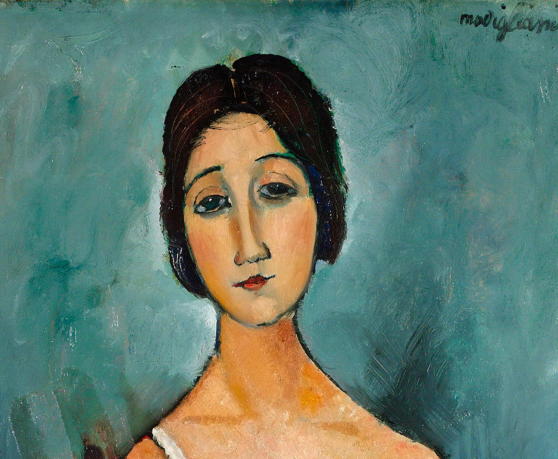 Modigliani "Christina" Giclée Canvas Art Print with Hand-Finished Texture FOSHE ART