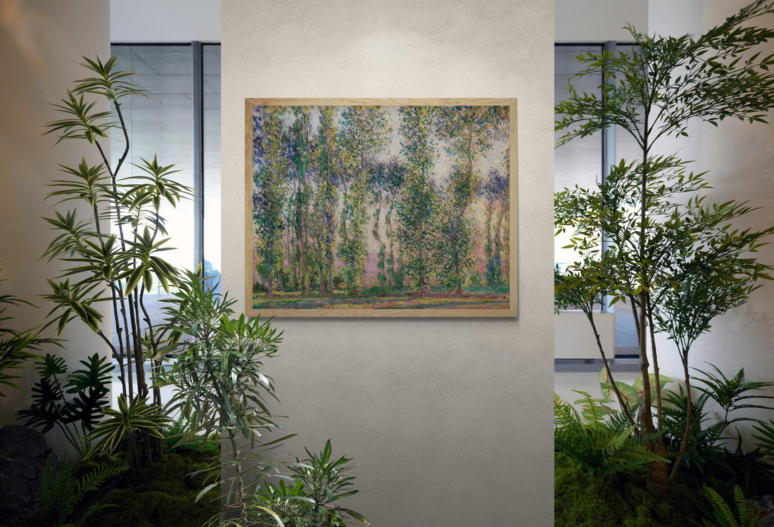 Claude Monet, Poplars at Giverny, 1887, Living Room Wall Décor, Premium FineArt Print on Paper, Canvas P or Hand Finished with brush strokes