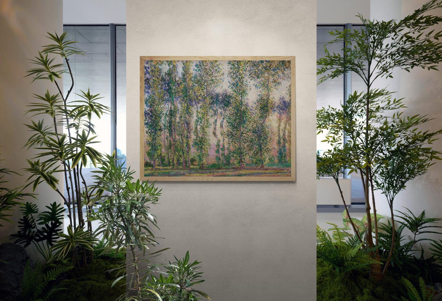 Claude Monet, Poplars at Giverny, 1887, Living Room Wall Décor, Premium FineArt Print on Paper, Canvas P or Hand Finished with brush strokes