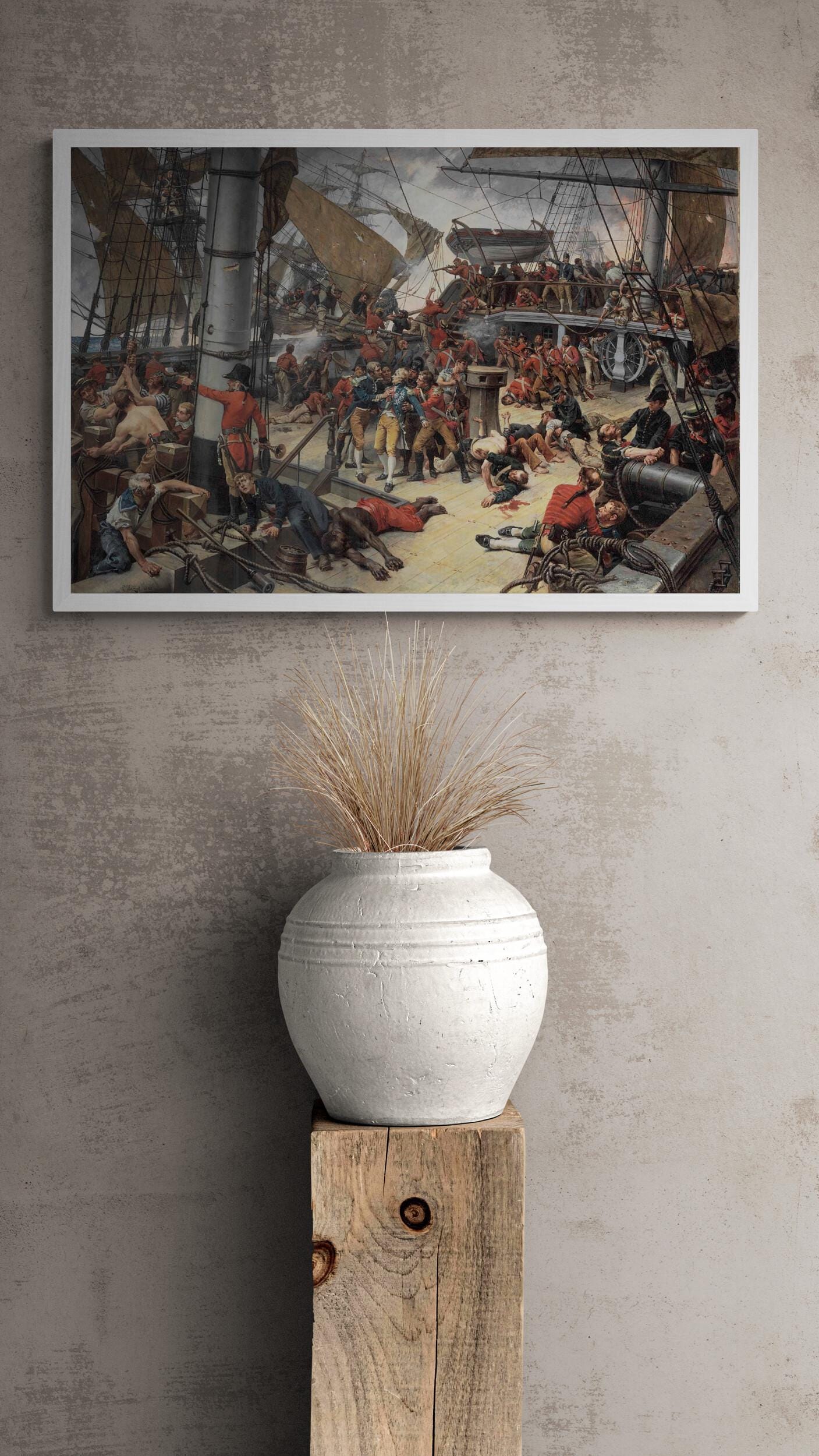 The Death of Lord Nelson Canvas Print, 3D Hand Finish, Ready to Hang FOSHE ART
