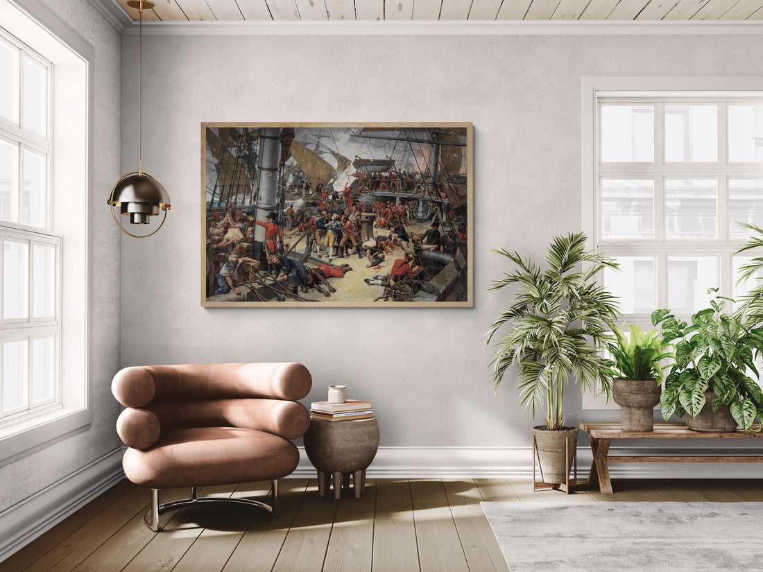 The Death of Lord Nelson Canvas Print, 3D Hand Finish, Ready to Hang FOSHE ART