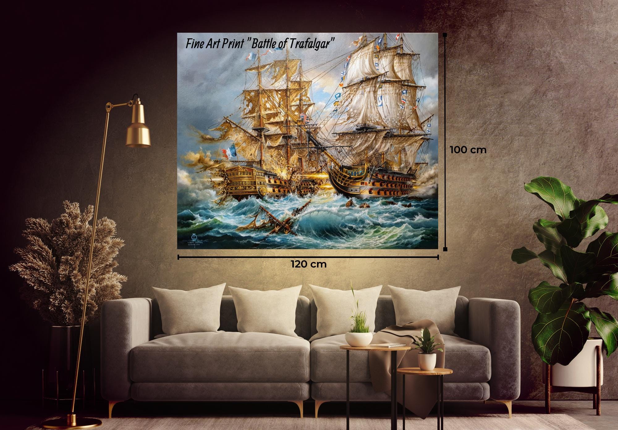 Battle of Trafalgar | Robert Zietara | HMS Victory Giclée Print, Sailing Ship Poster FOSHE ART
