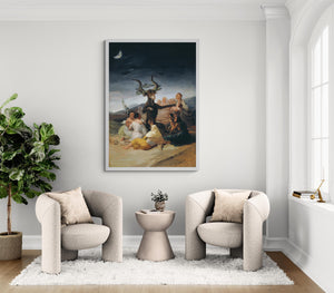 The Witches' Sabbath Francisco Goya, The Big Goat by Wall Art, Premium FineArt Print on Paper, Canvas  or Hand Finished with brush strokes