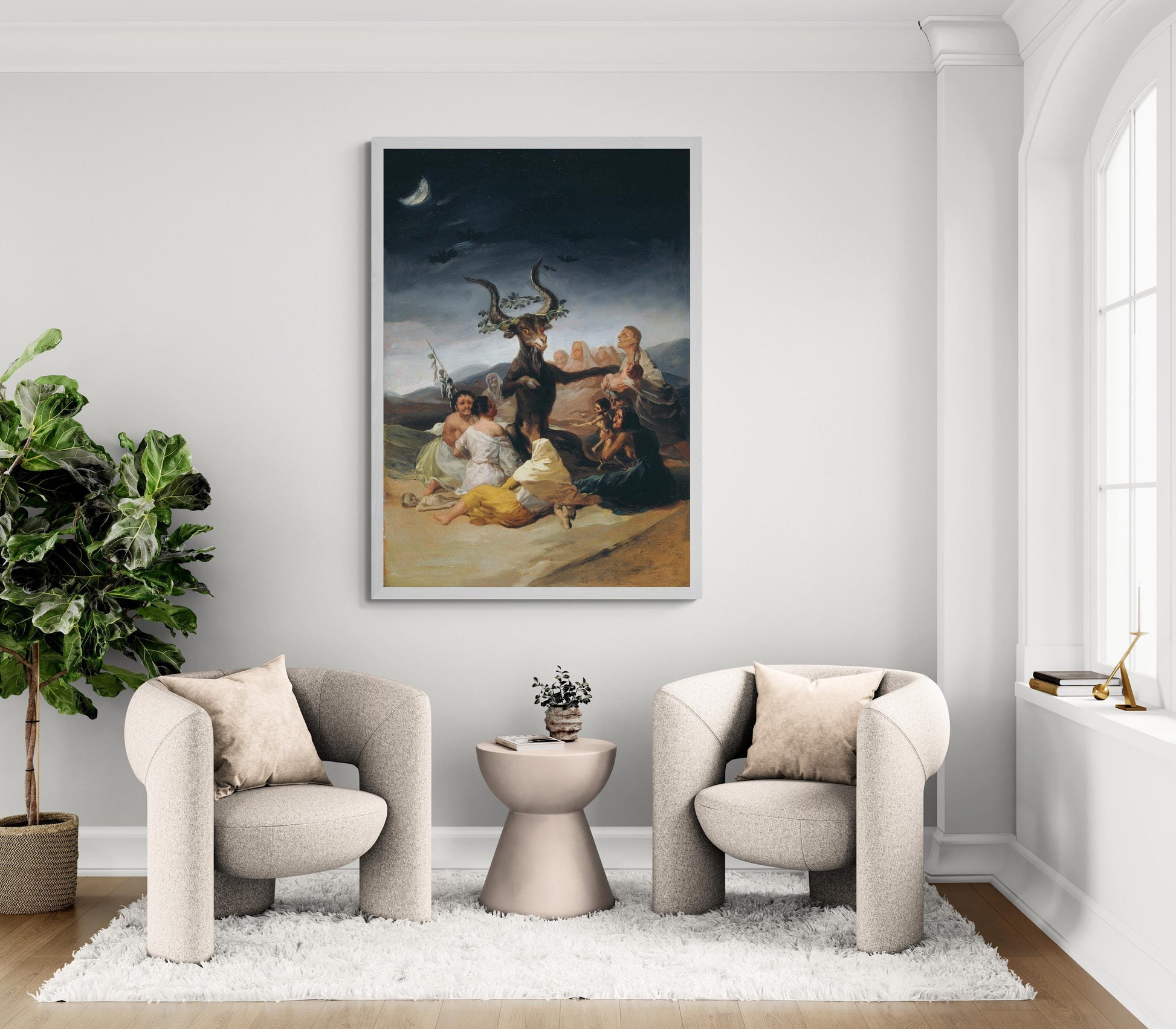 The Witches' Sabbath Francisco Goya, The Big Goat by Wall Art, Premium FineArt Print on Paper, Canvas  or Hand Finished with brush strokes FOSHE ART