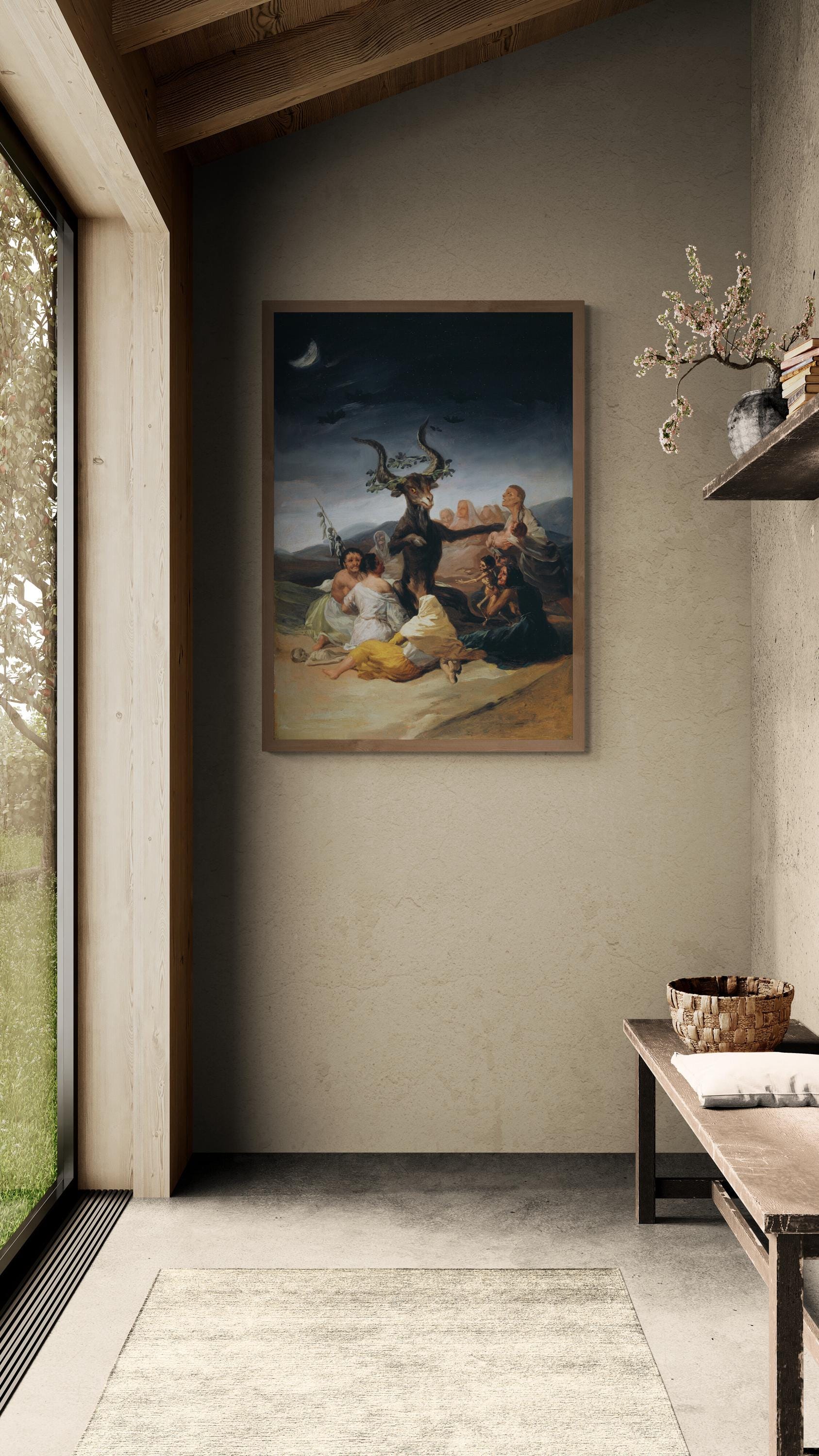 The Witches' Sabbath Francisco Goya, The Big Goat by Wall Art, Premium FineArt Print on Paper, Canvas  or Hand Finished with brush strokes FOSHE ART