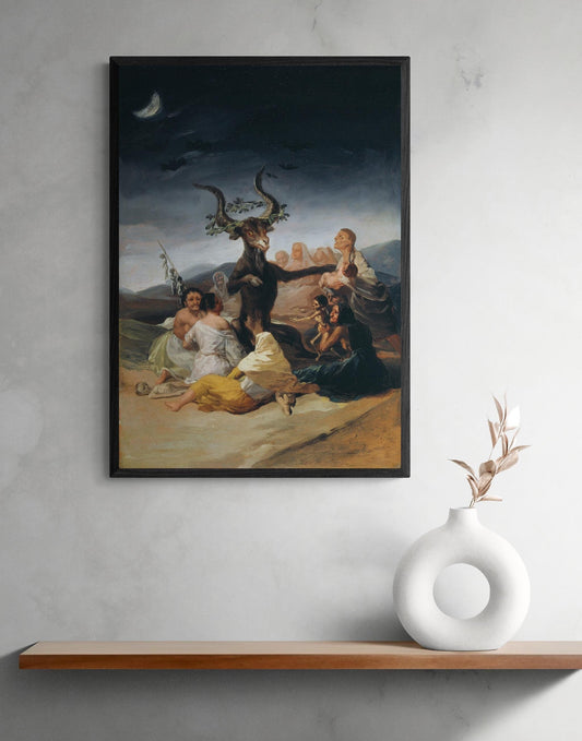 The Witches' Sabbath Francisco Goya, The Big Goat by Wall Art, Premium FineArt Print on Paper, Canvas  or Hand Finished with brush strokes FOSHE ART