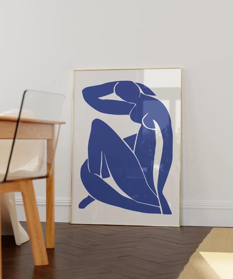 Henri Matisse Blue Nude 1952 Giclee Print Reproduction Painting, Heavyweight Fineart print on Hahnemühle art paper or museum quality poster