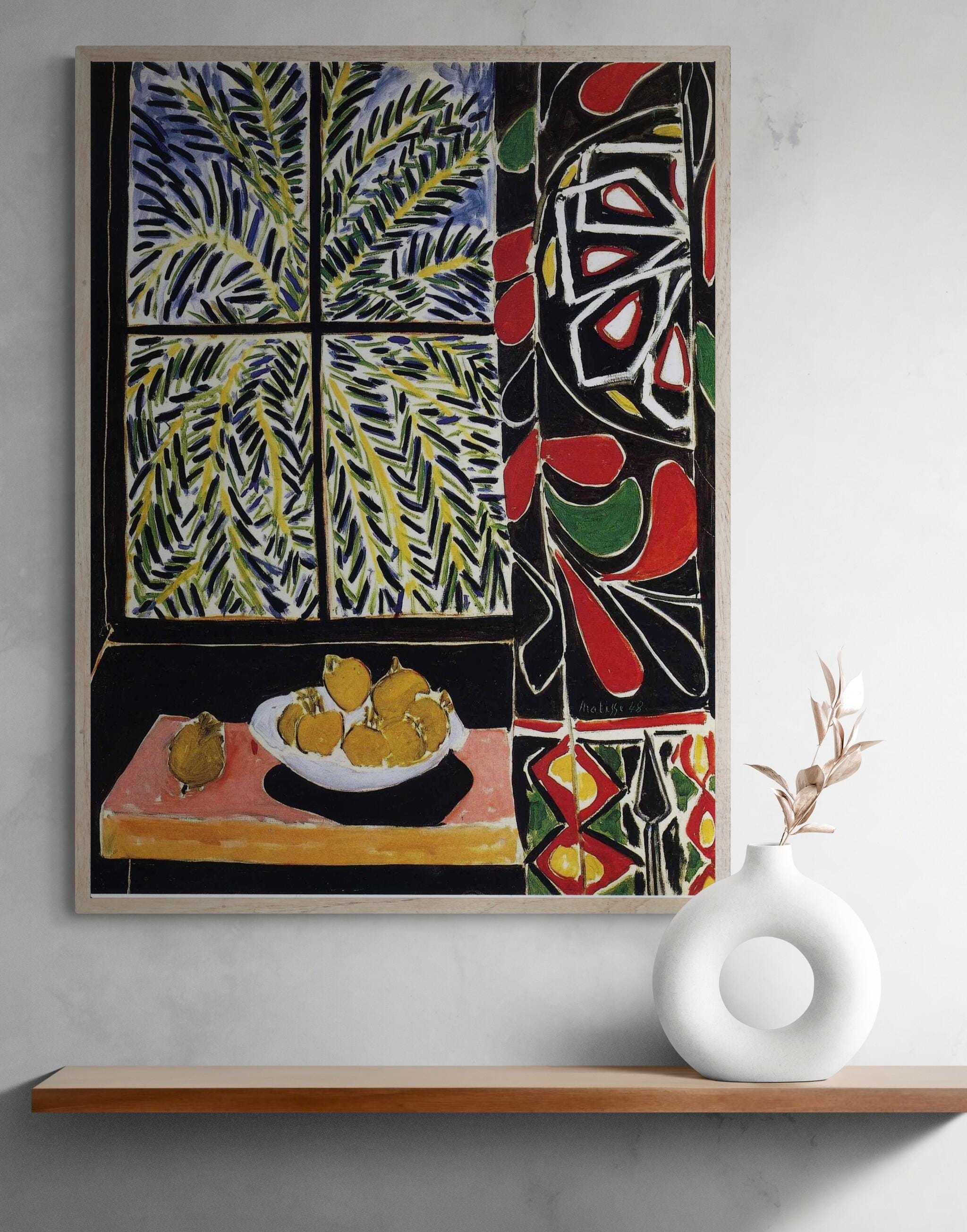 Interior with Egyptian Curtain by Henri Matisse  Giclee Print Reproduction, Heavyweight Fineart print on canvas with Brush Strokes finish FOSHE ART