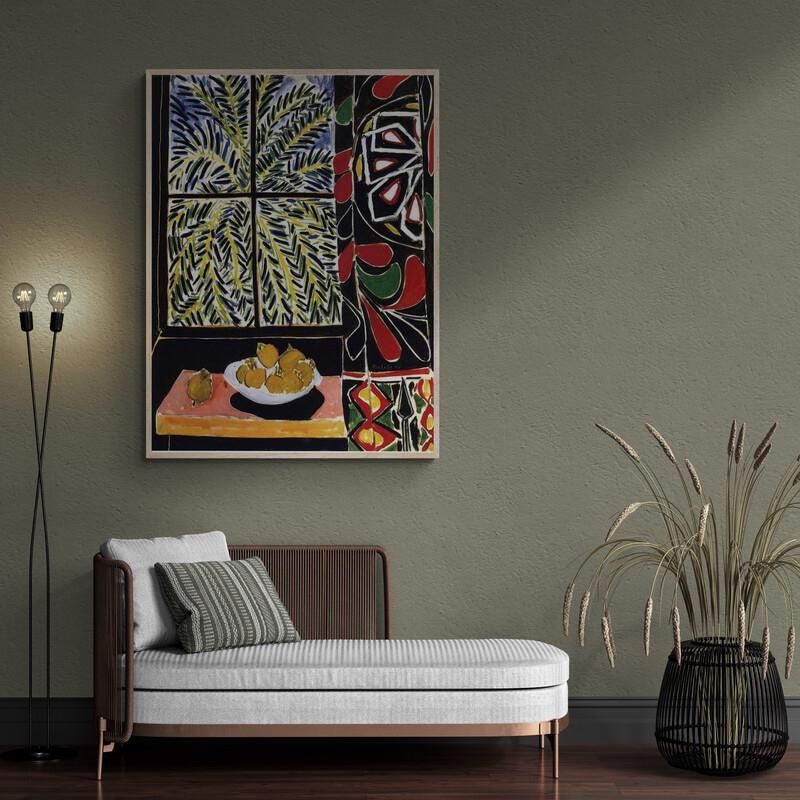Henri Matisse Print, Interior with Egyptian Curtain, Fine Art Giclee Reproduction FOSHE ART