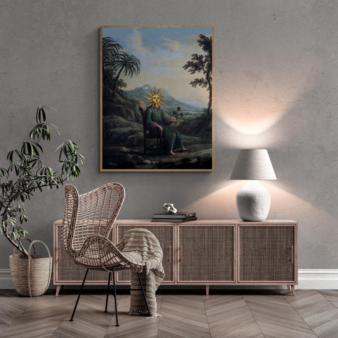 Alchemist Poster with floating frame, Clavis Artis, Gothic Giclee Canvas prints Hand Finished 3D Print with brush strokes, looks like origin FOSHE ART