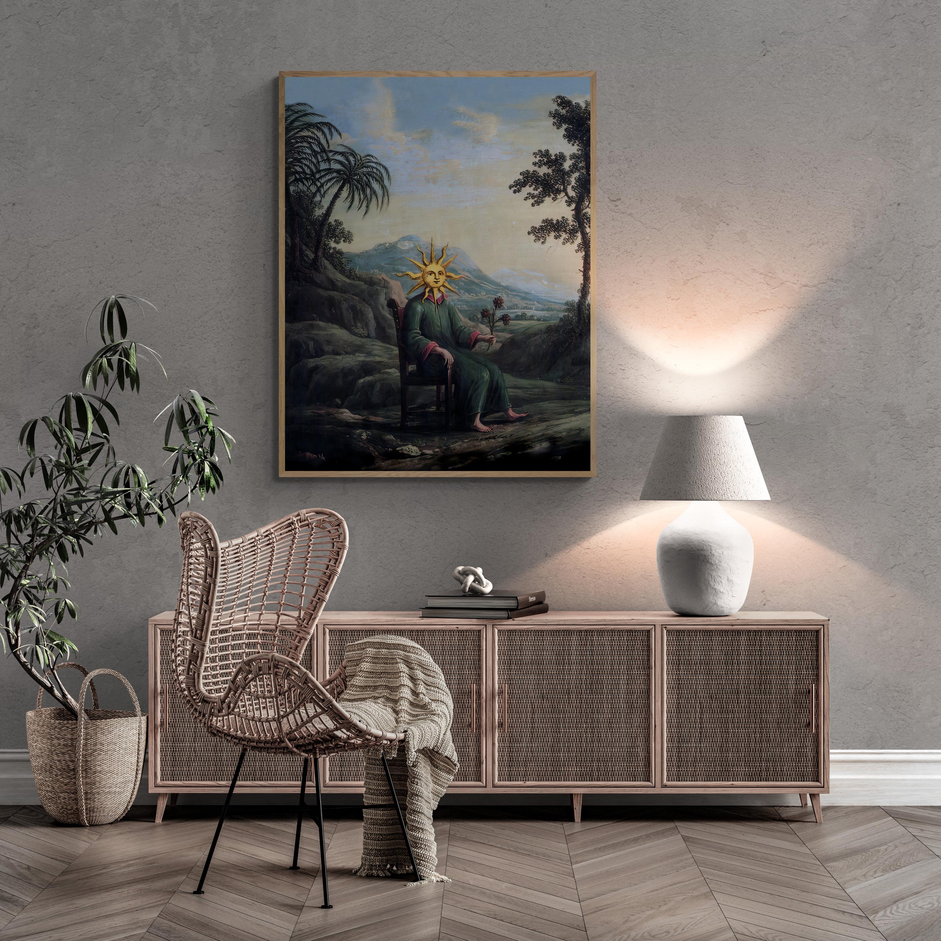 Alchemist Canvas Art Print, Gothic Home Decor, Black Floating Frame FOSHE ART