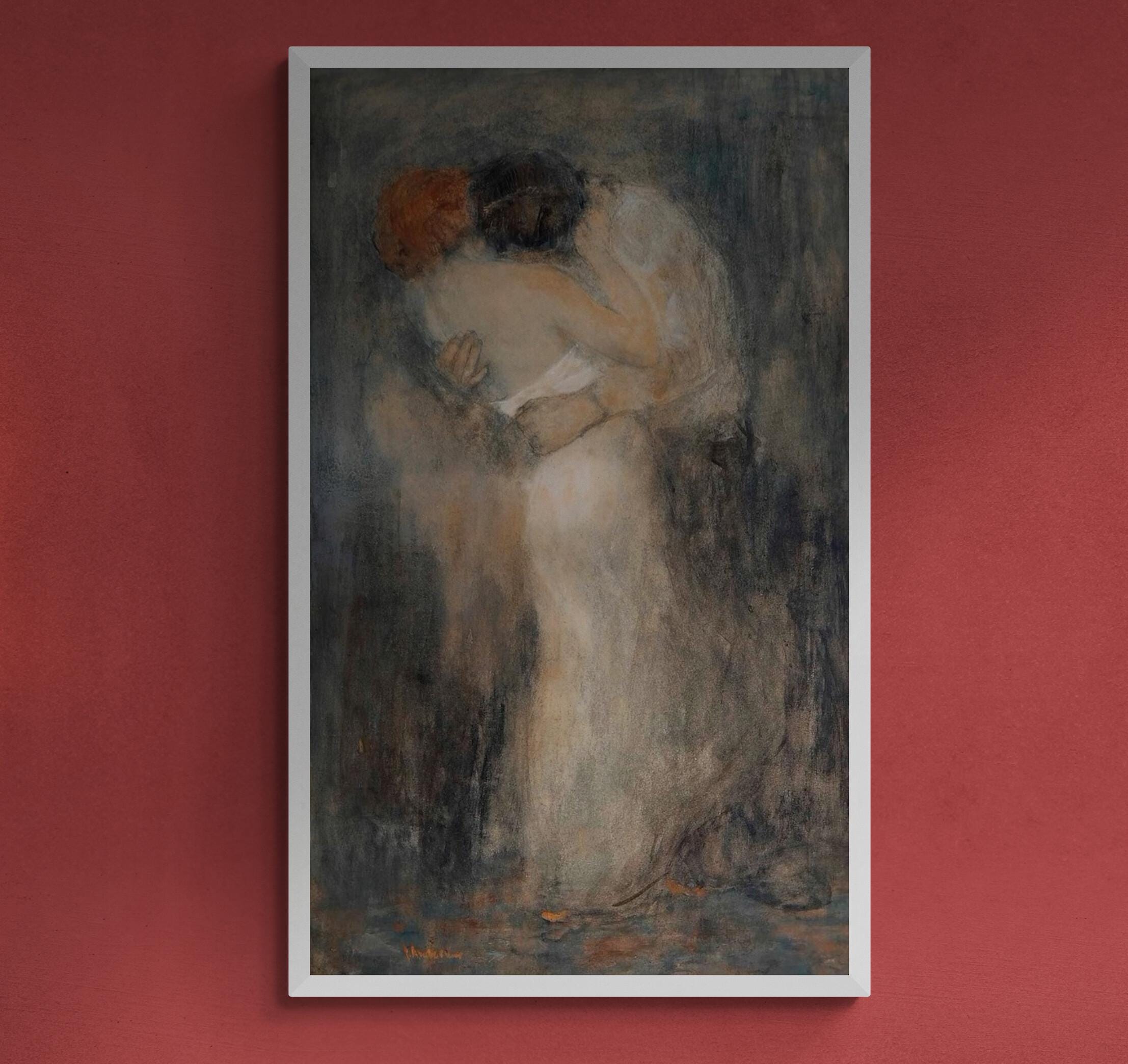 Passion by Floris Arntzenius Love Couple Hug Romantic Artwork, Museum-Quality FineArt giclee print Hahnemühle on art paper or quality poster FOSHE ART