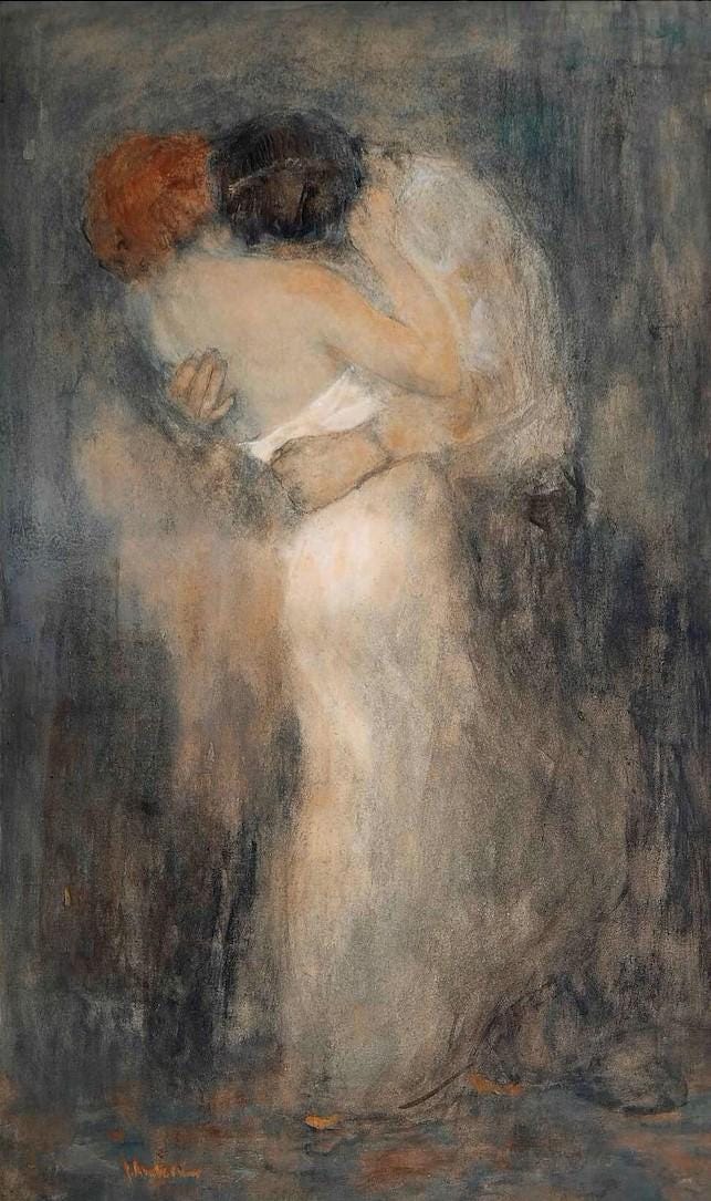 Passion by Floris Arntzenius Love Couple Hug Romantic Artwork, Museum-Quality FineArt giclee print Hahnemühle on art paper or quality poster FOSHE ART
