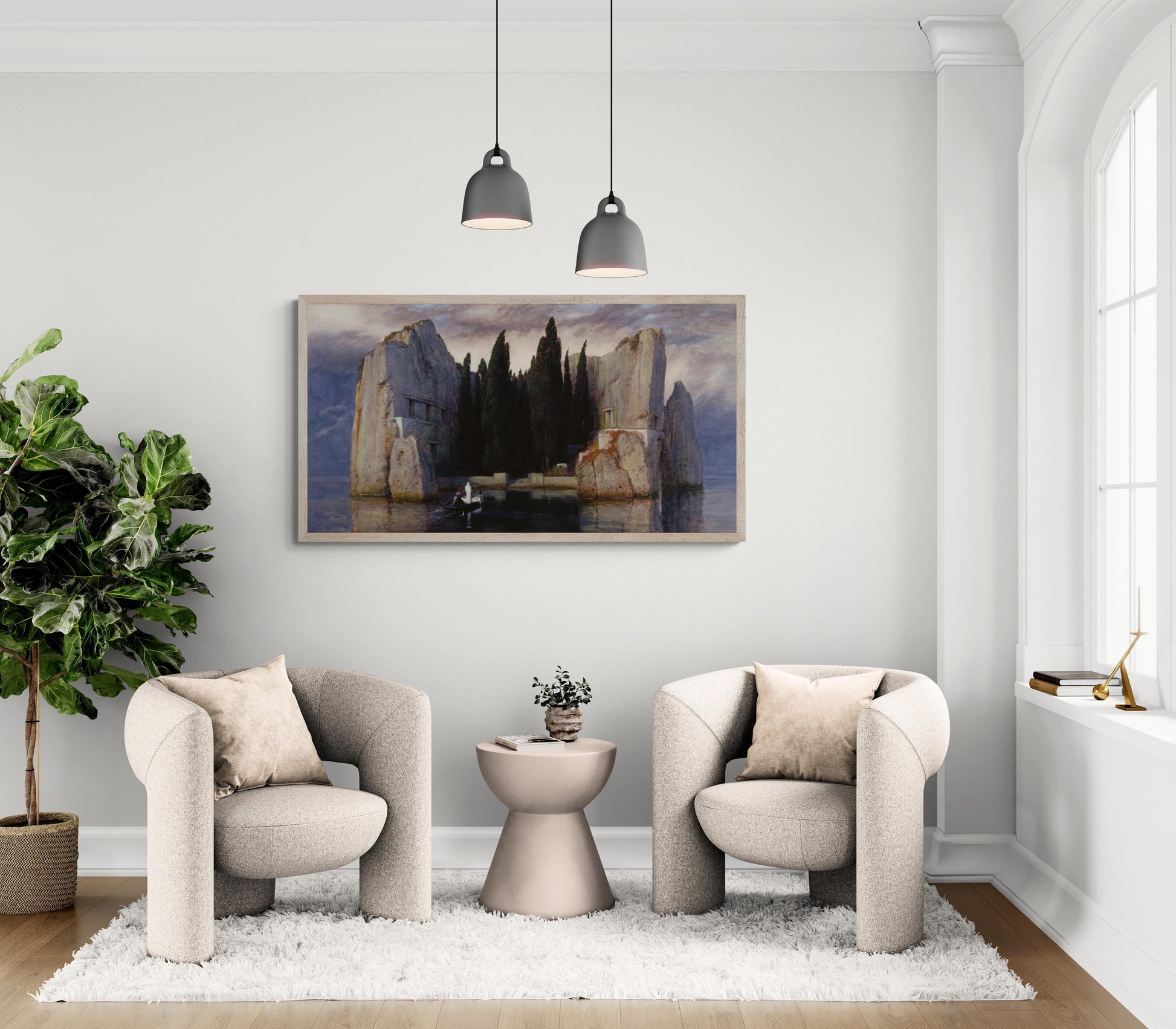 Isle of the Dead by Arnold Böcklin | Large Canvas Print | 3D Hand-Finished Premium Texture with Brush Strokes | Quality Oil Painting Replica FOSHE ART