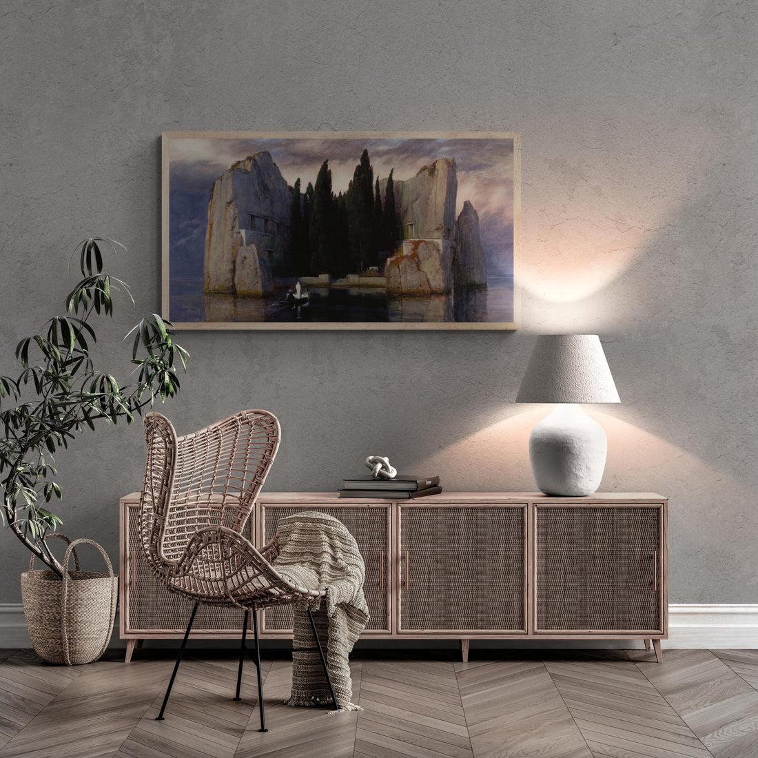 Isle of the Dead by Arnold Böcklin | Large Canvas Print | 3D Hand-Finished Premium Texture with Brush Strokes | Quality Oil Painting Replica FOSHE ART