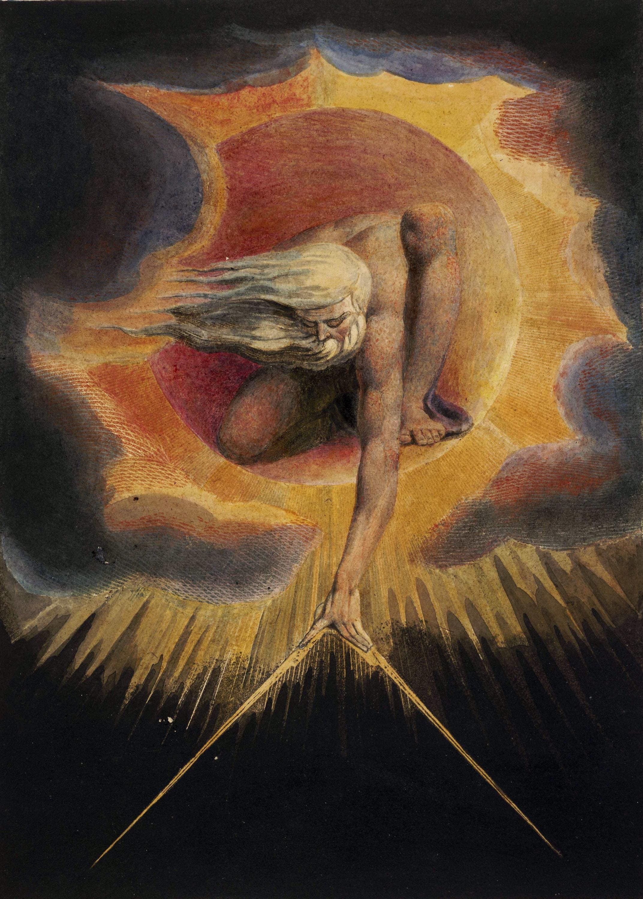 William Blake Art Print, Ancient of Days, Giclee Art Paper or Canvas FOSHE ART