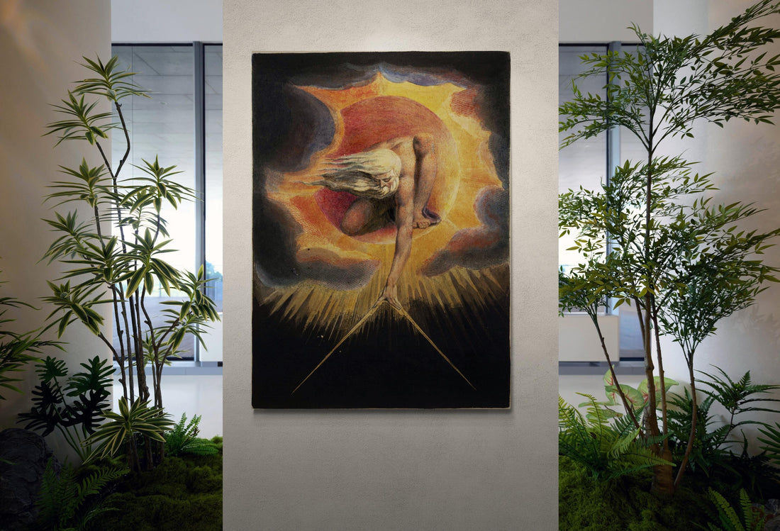 William Blake, Ancient of Days, A Prophecy, Classic Art Print on Art Paper, Canvas & 3D Finished Premium Texture Print with brush stroke FOSHE ART