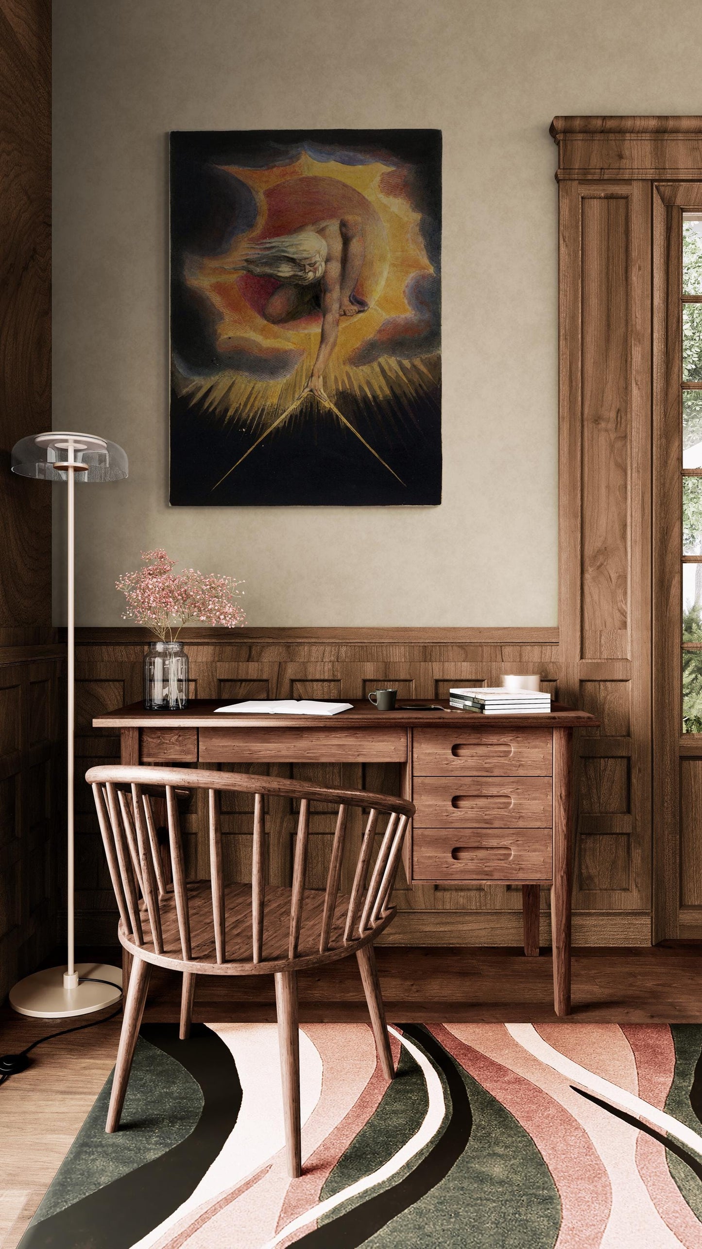 William Blake, Ancient of Days, A Prophecy, Classic Art Print on Art Paper, Canvas & 3D Finished Premium Texture Print with brush stroke FOSHE ART