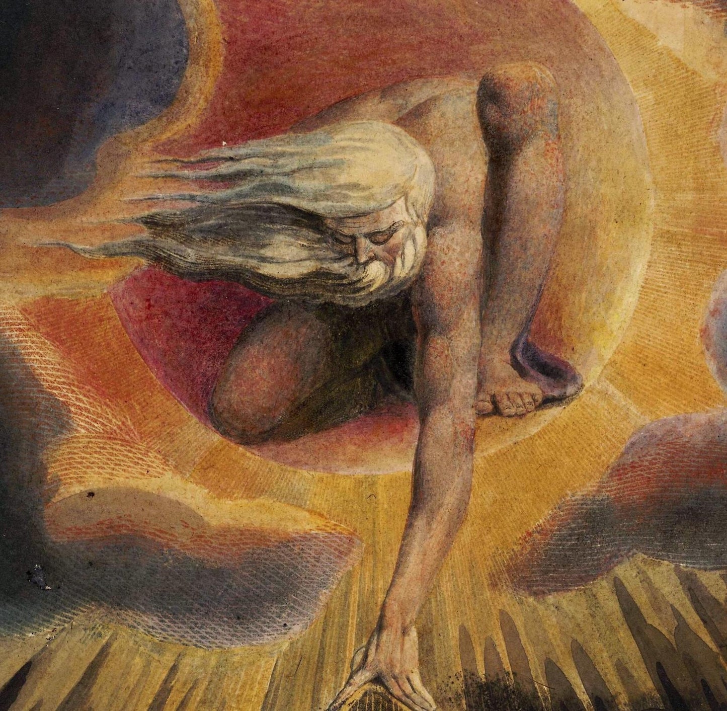William Blake, Ancient of Days, A Prophecy, Classic Art Print on Art Paper, Canvas & 3D Finished Premium Texture Print with brush stroke FOSHE ART
