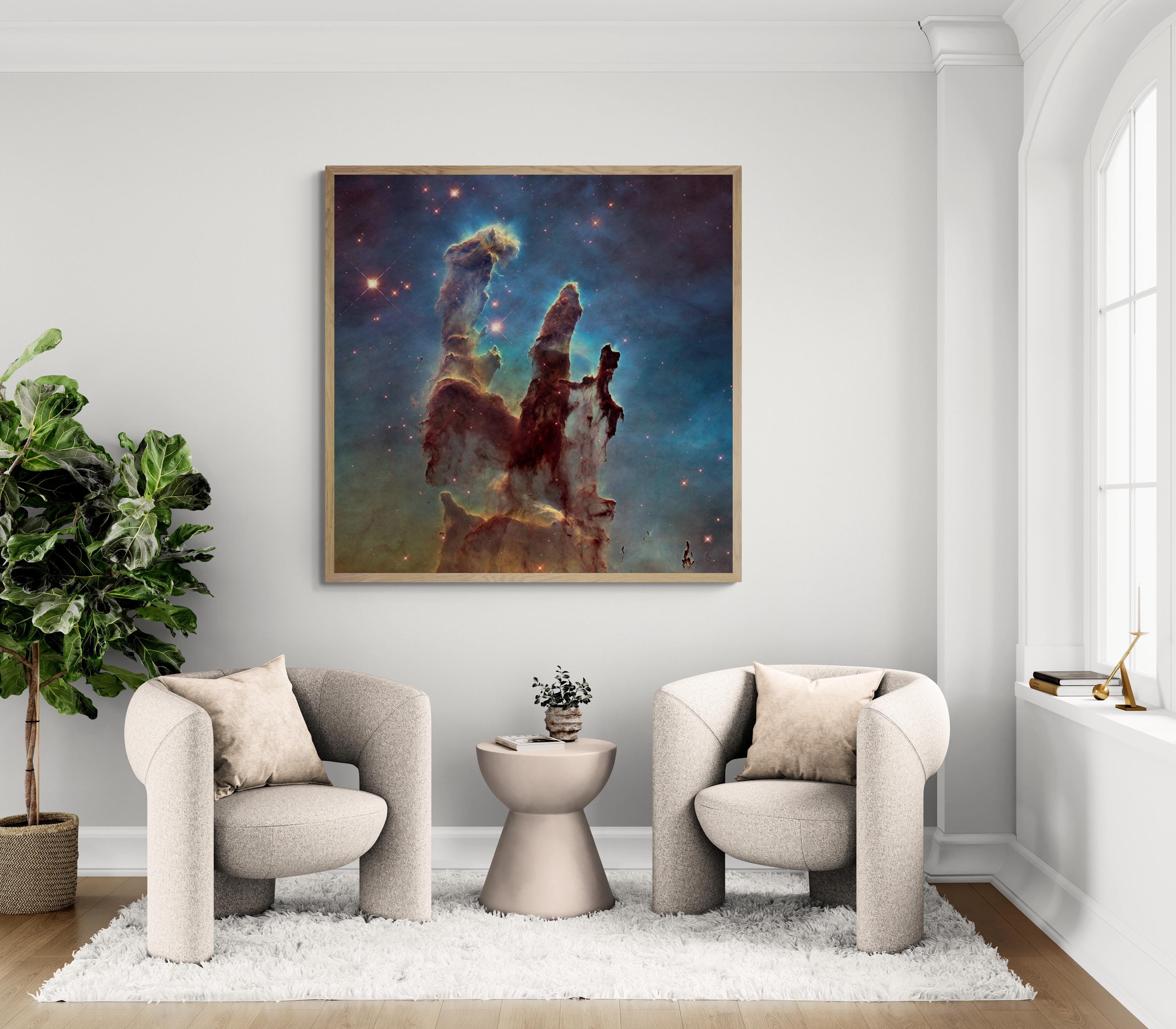 Pillars of Creation, Hubble Print Space Telescope, XXL printing, 3D Finished Premium Texture Print with brush stroke looks like original art