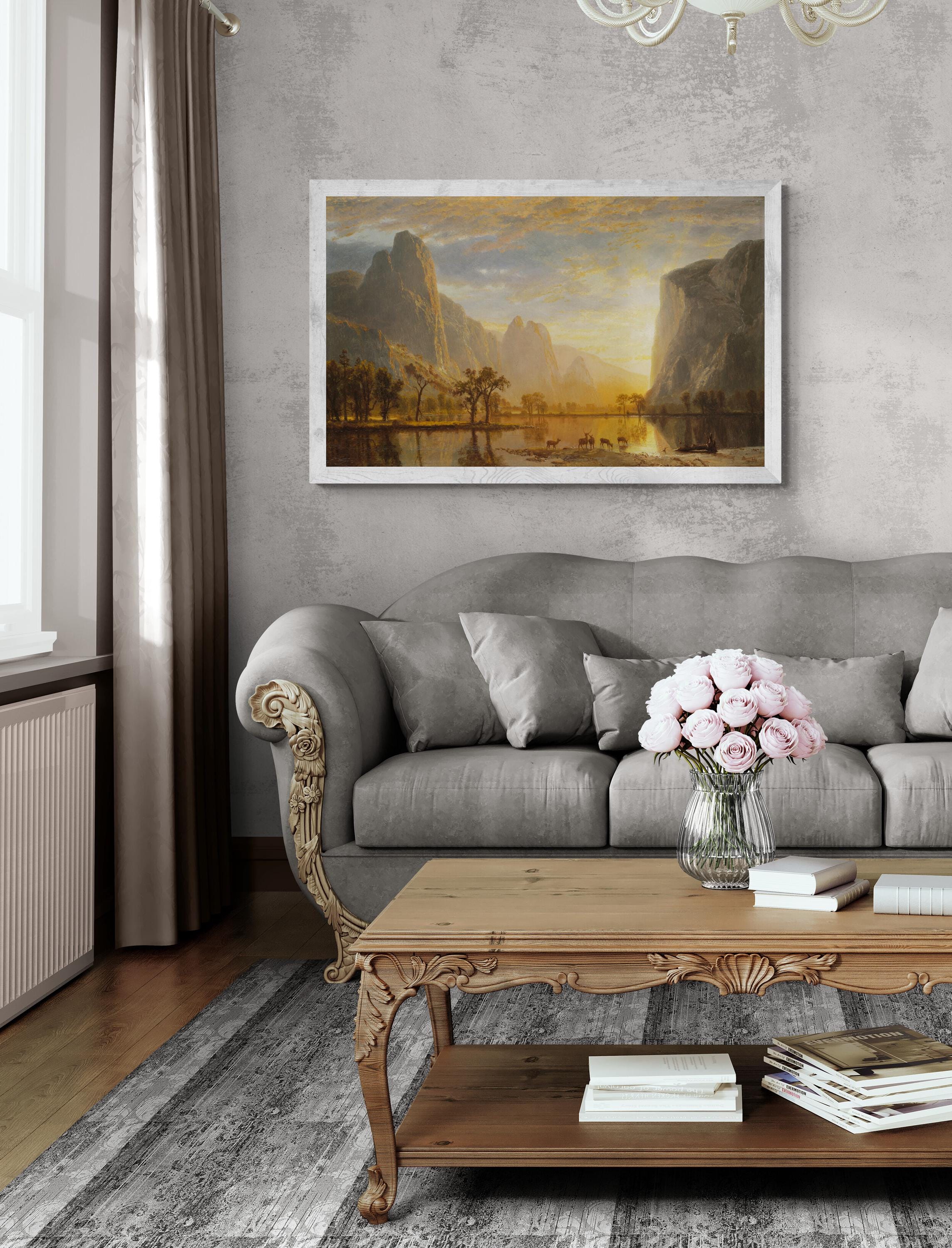 Valley of the Yosemite by Albert Bierstadt, XXL printing, Canvas with texture & hand finished brush strokes looks like original oil painting