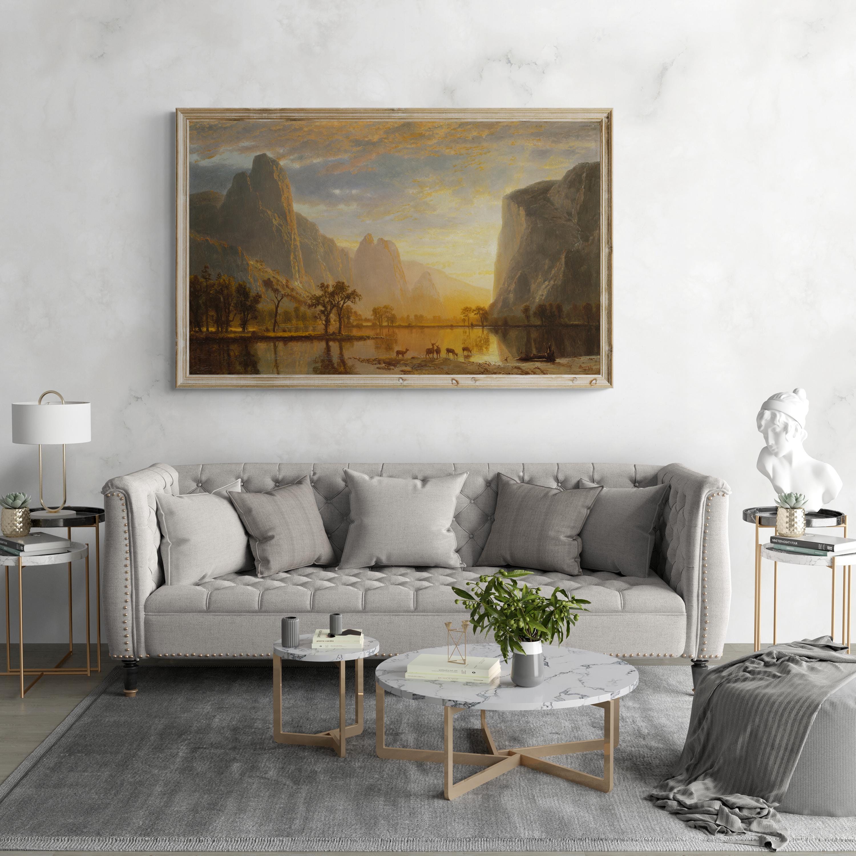 Valley of the Yosemite by Albert Bierstadt, XXL printing, Canvas with texture & hand finished brush strokes looks like original oil painting