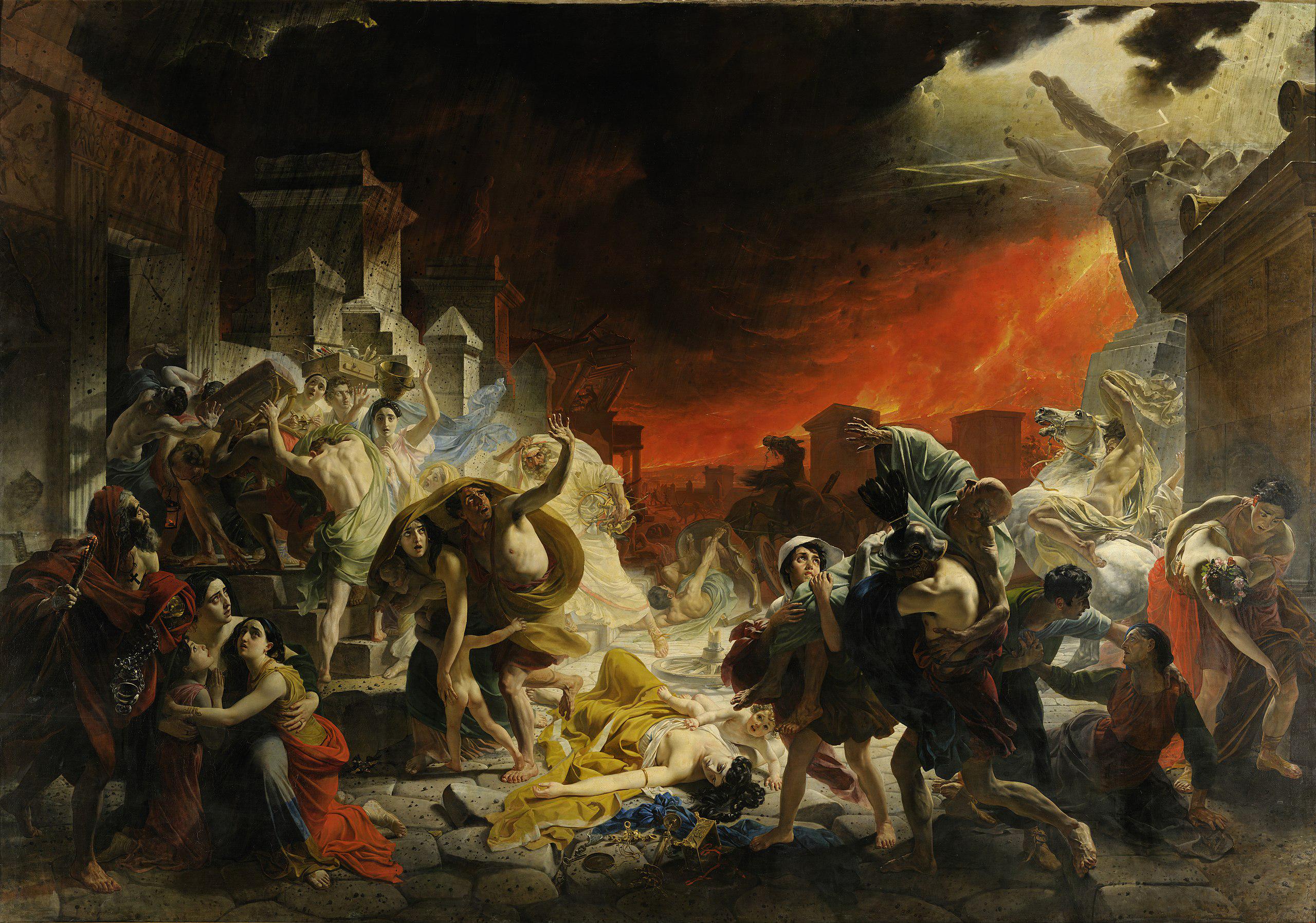 Karl Brullov's The Last Day of Pompeii | Giclée Canvas Art Print,  Hand-Finished Brush Strokes FOSHE ART