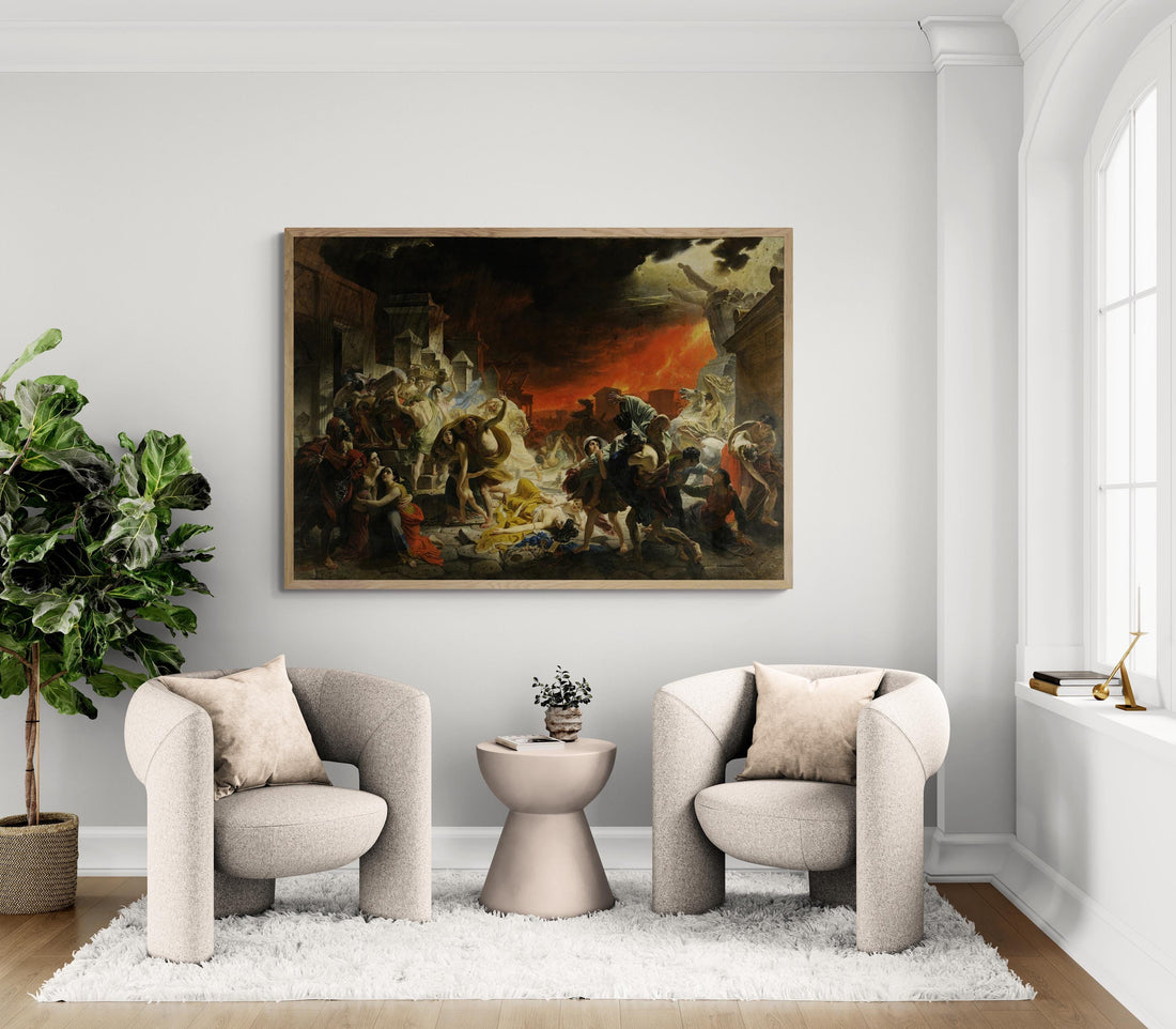 The Last Day of Pompeii by Karl Brullov | Giclée Art Print on Textured Canvas | Hand-Finished Brush Strokes Masterpiece like an Original art FOSHE ART