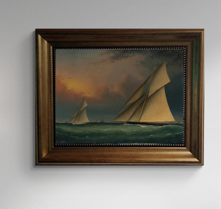 Puritan and Genesta Framed Canvas Print, Brushstroke Texture FOSHE ART