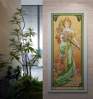 Timeless Art Nouveau: Alfons Mucha - Spring (1900) | Fine Art Print | Art Paper, Poster, Canvas or Hand Finished Print with brush strokes