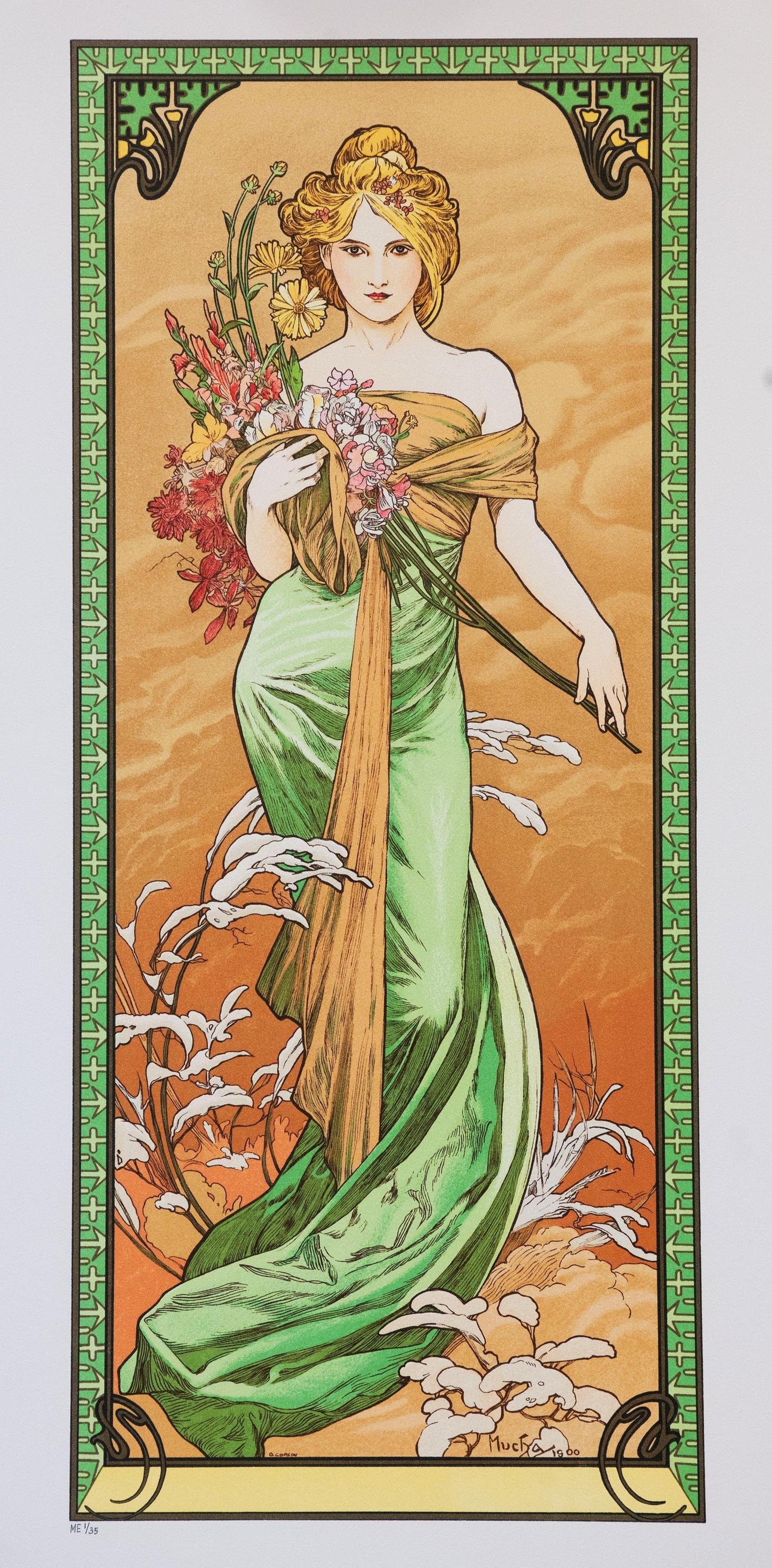 Timeless Art Nouveau: Alfons Mucha - Spring (1900) | Fine Art Print | Art Paper, Poster, Canvas or Hand Finished Print with brush strokes