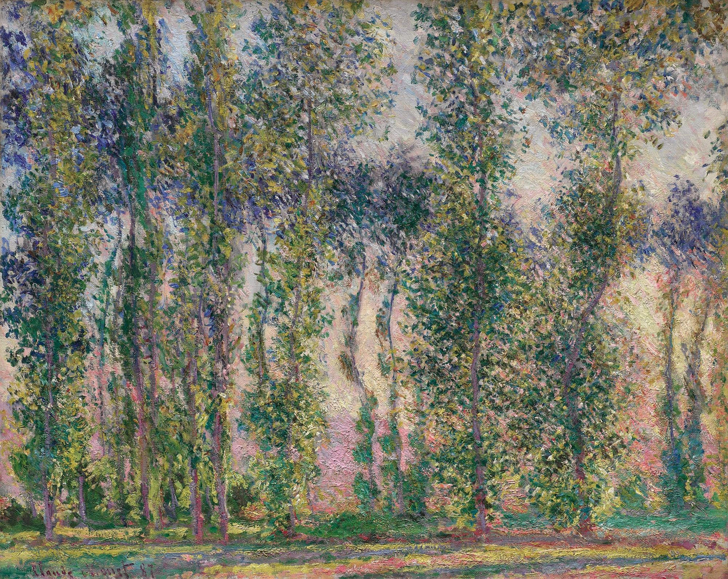 Claude Monet, Poplars at Giverny, 1887, Living Room Wall Décor, Premium FineArt Print on Paper, Canvas P or Hand Finished with brush strokes