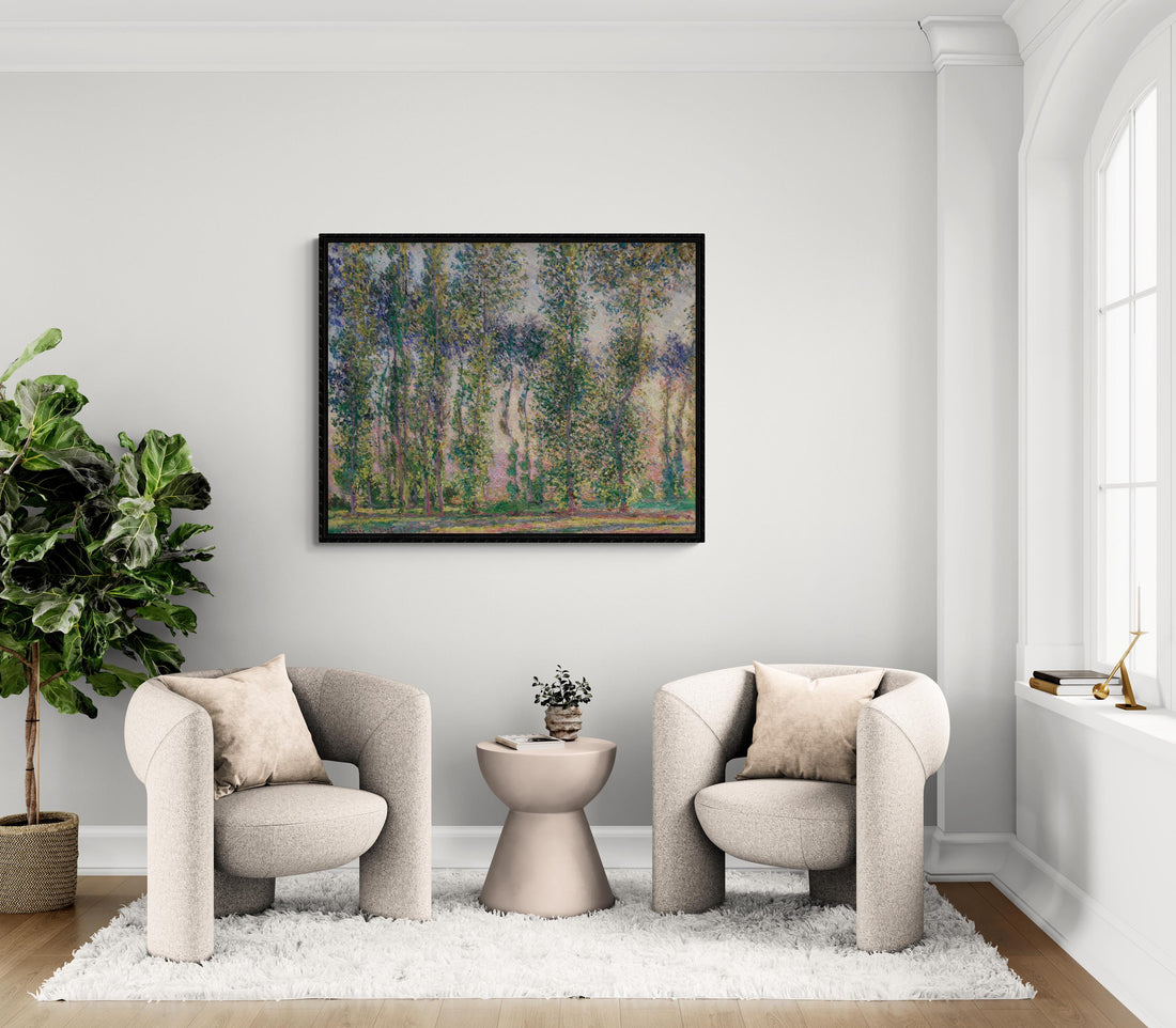 Claude Monet, Poplars at Giverny, 1887, Living Room Wall Décor, Premium FineArt Print on Paper, Canvas P or Hand Finished with brush strokes