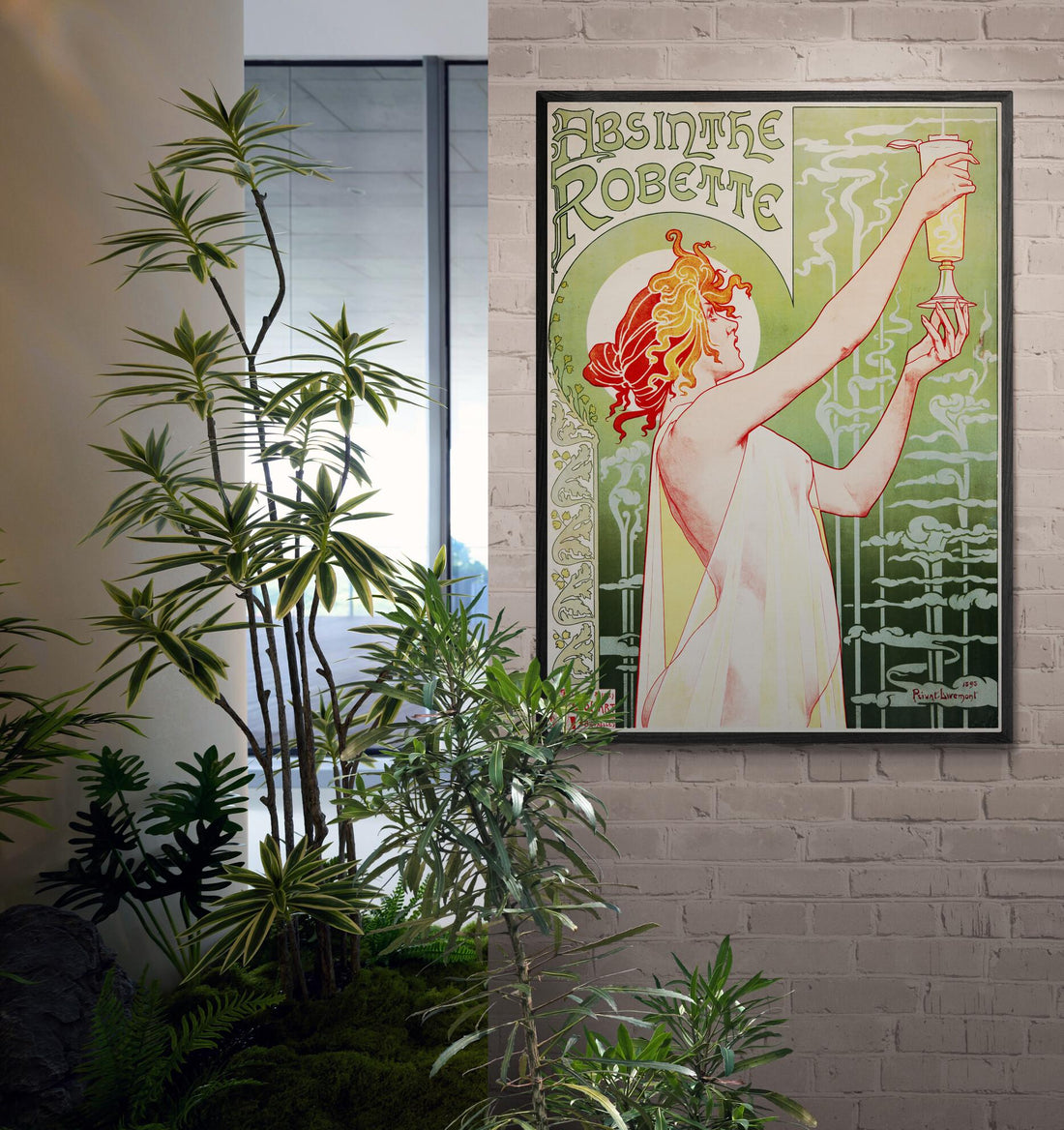 Absinthe Robette by Mucha, Art Nouveau Canvas Print, Textured Finish FOSHE ART