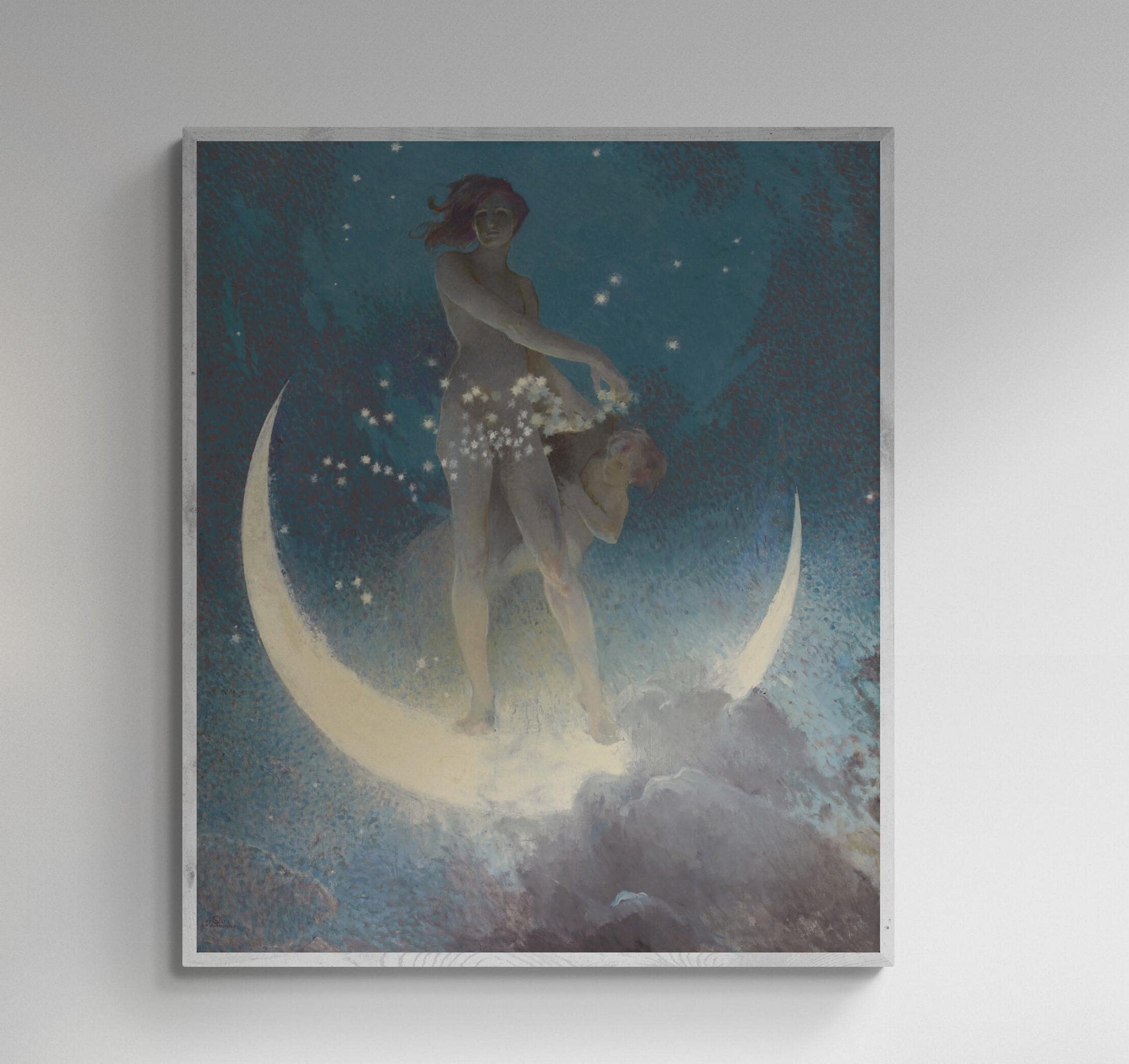 Edwin Blashfield : Spring Scattering Stars (1927), Fine Art Print,  Art Paper, HQ Poster, Canvas or Hand Finished Print with brush strokes FOSHE ART