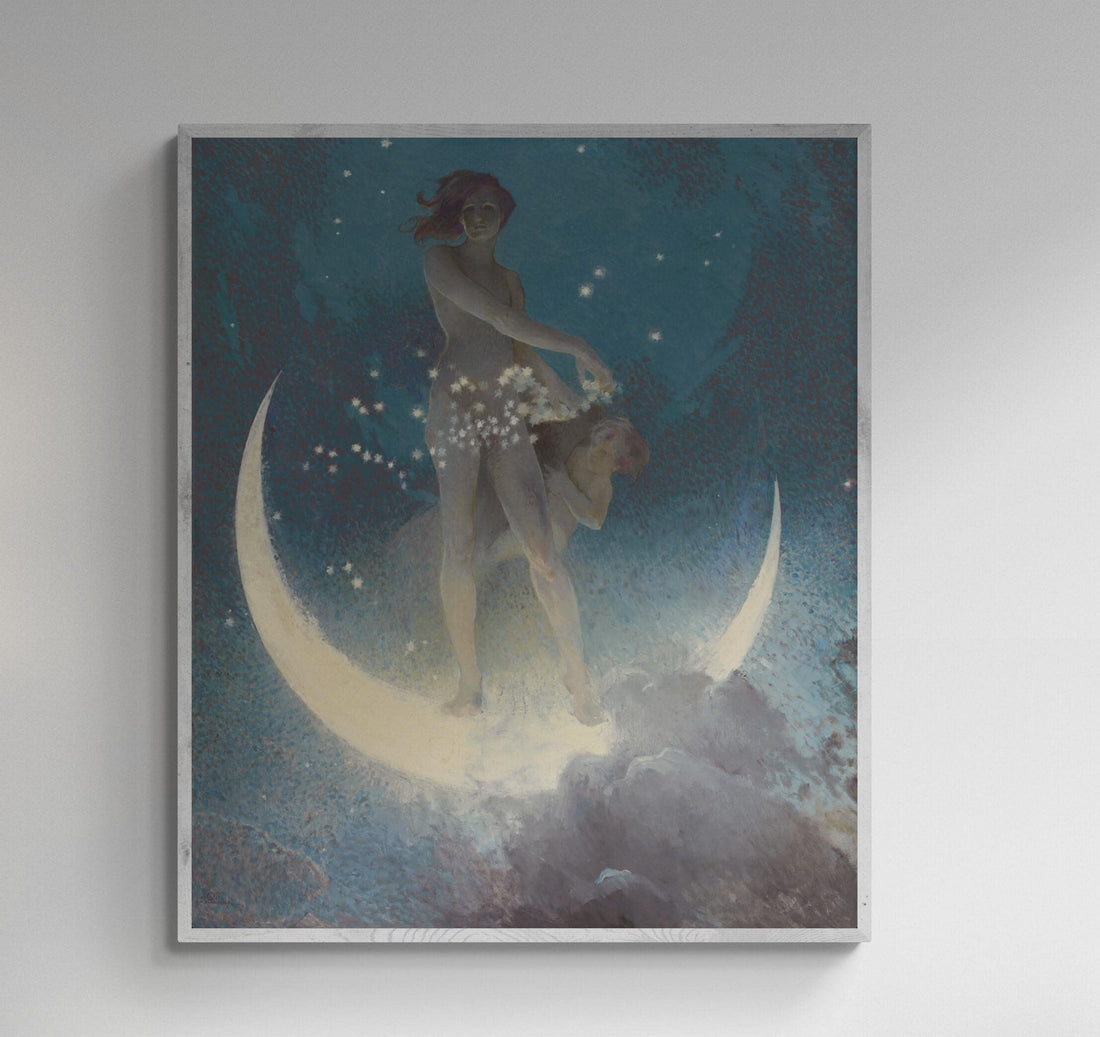 Edwin Blashfield Art Print: Spring Scattering Stars, Fine Art Paper or Canvas FOSHE ART