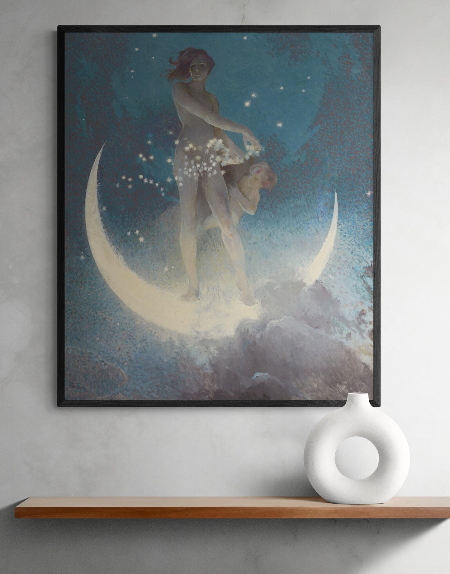 Edwin Blashfield : Spring Scattering Stars (1927), Fine Art Print,  Art Paper, HQ Poster, Canvas or Hand Finished Print with brush strokes FOSHE ART