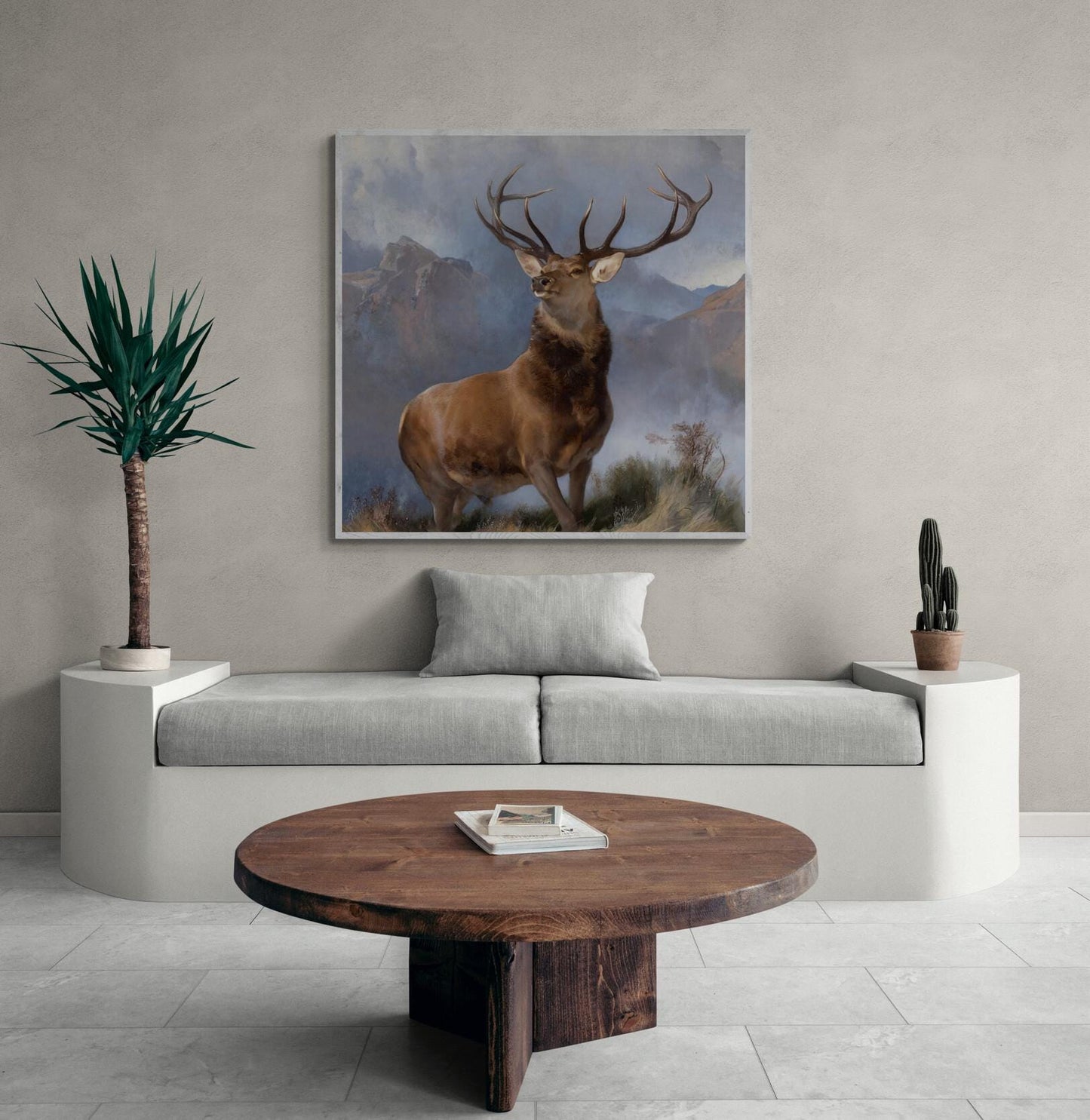 The Monarch of the Glen by Landseer Canvas XXL printing, 3D Hand Finished Premium Texture Print with brush strokes looks like original art FOSHE ART