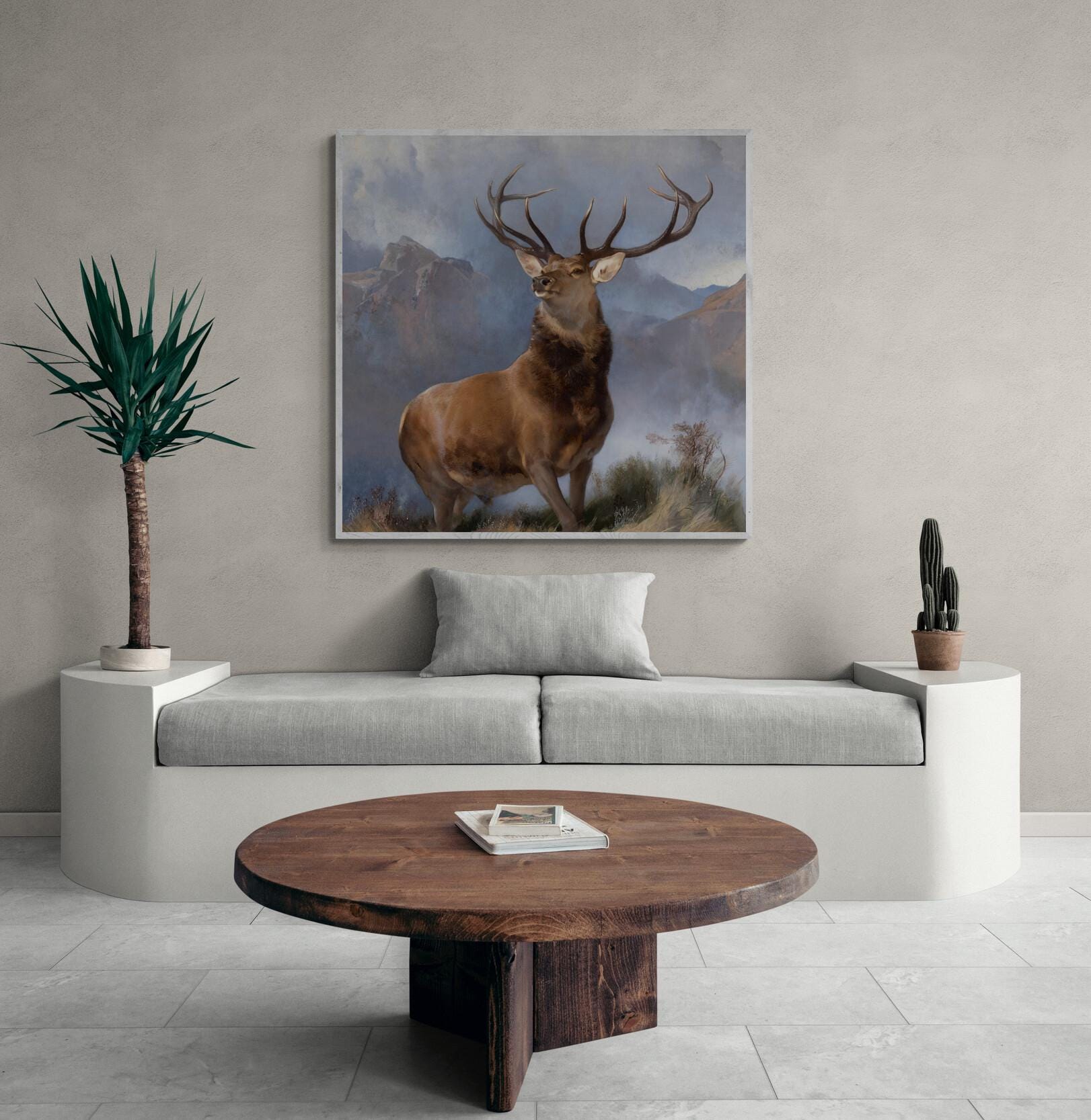 The Monarch of the Glen by Landseer Canvas XXL printing, 3D Hand Finished Premium Texture Print with brush strokes looks like original art FOSHE ART
