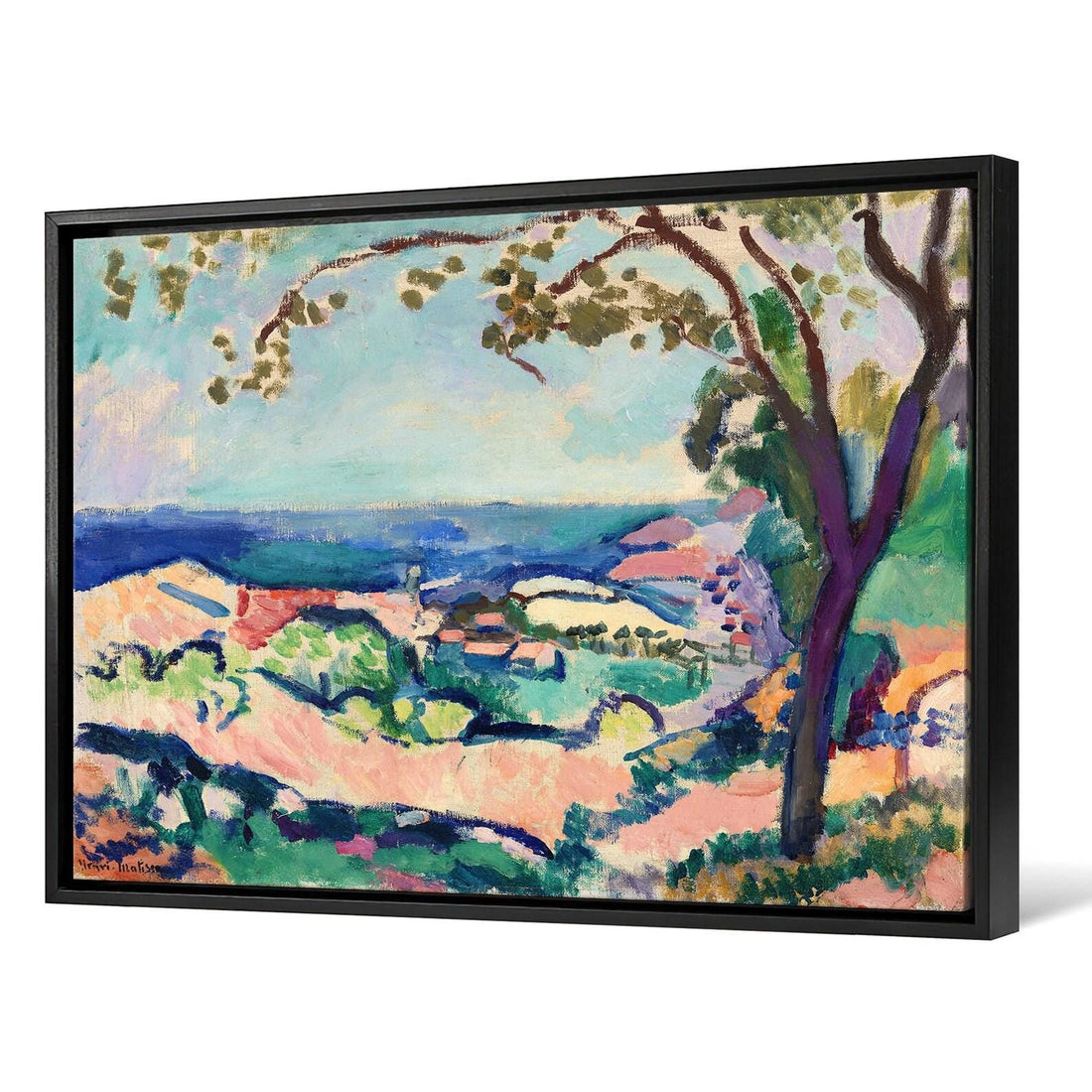 Henri Matisse The Sea Seen from Collioure (1906) Fine Art Giclee Print on canvas Hand Finished Print with brush strokes with floating frame FOSHE ART