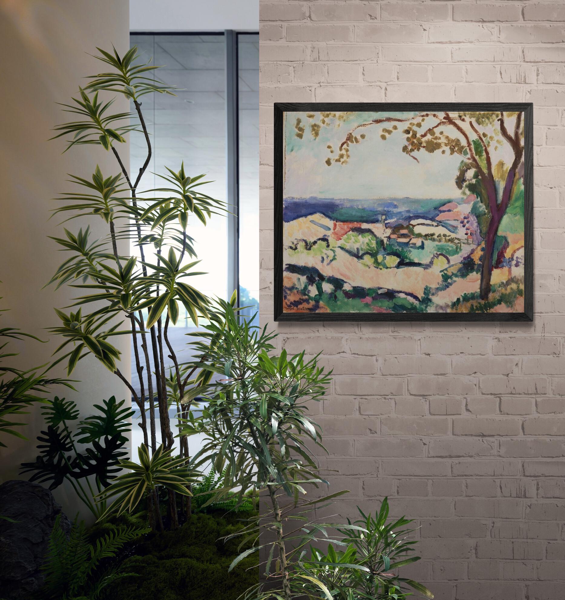 Henri Matisse The Sea Seen from Collioure (1906) Fine Art Giclee Print on canvas Hand Finished Print with brush strokes with floating frame FOSHE ART