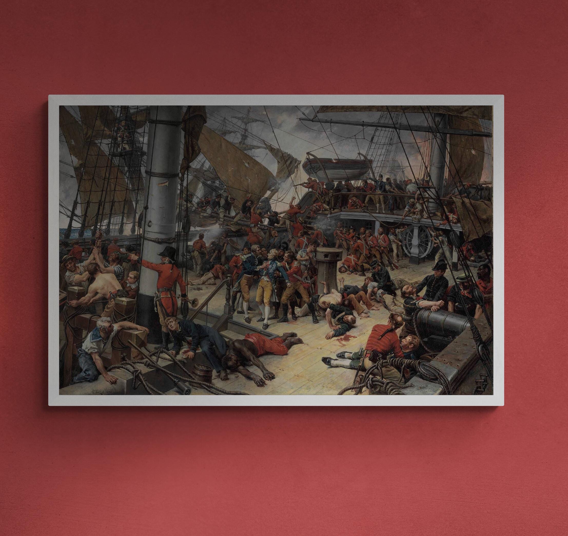 The Death of Lord Nelson Canvas Print, 3D Hand Finish, Ready to Hang FOSHE ART