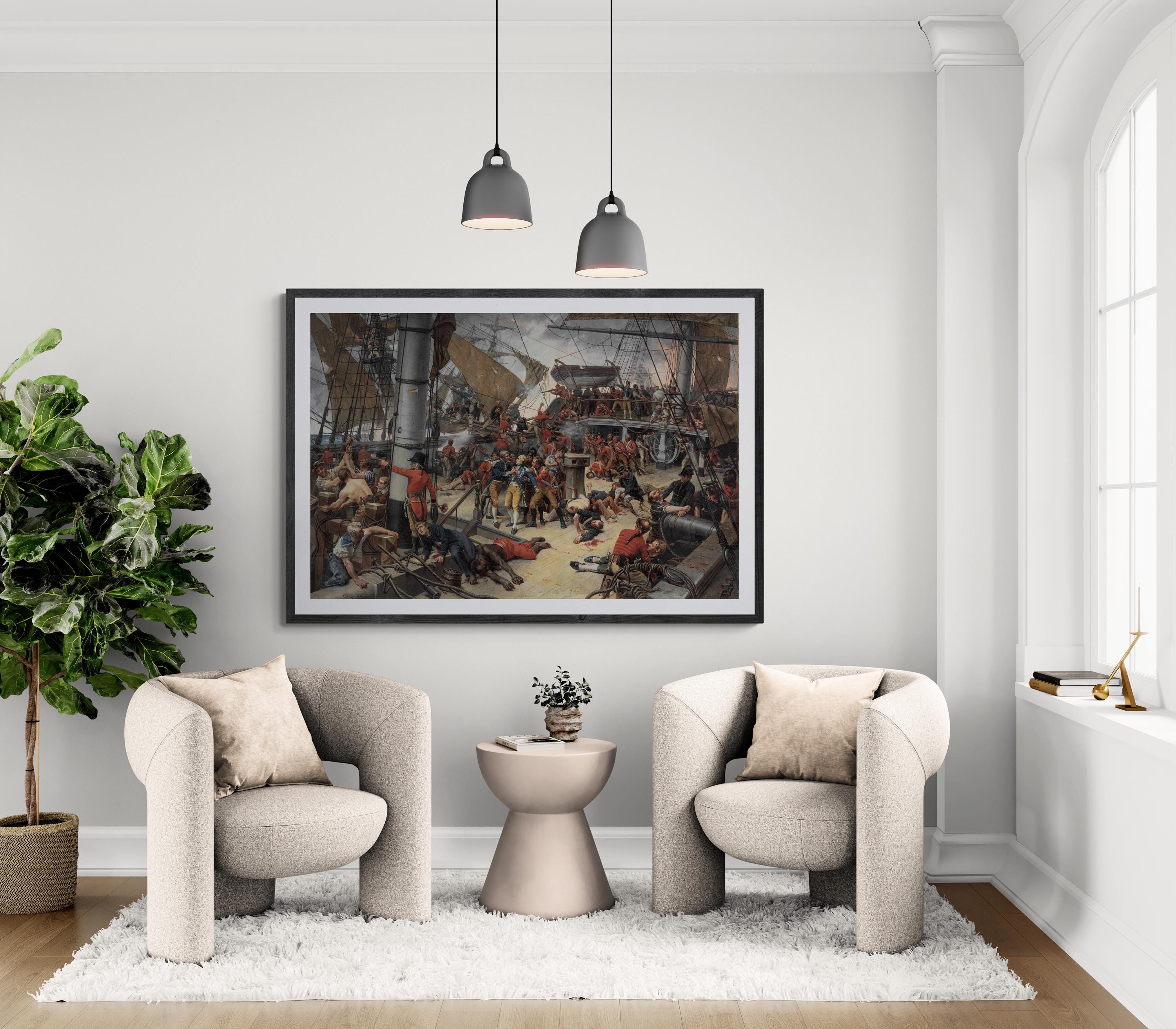 The Death of Lord Nelson Canvas Print, 3D Hand Finish, Ready to Hang FOSHE ART