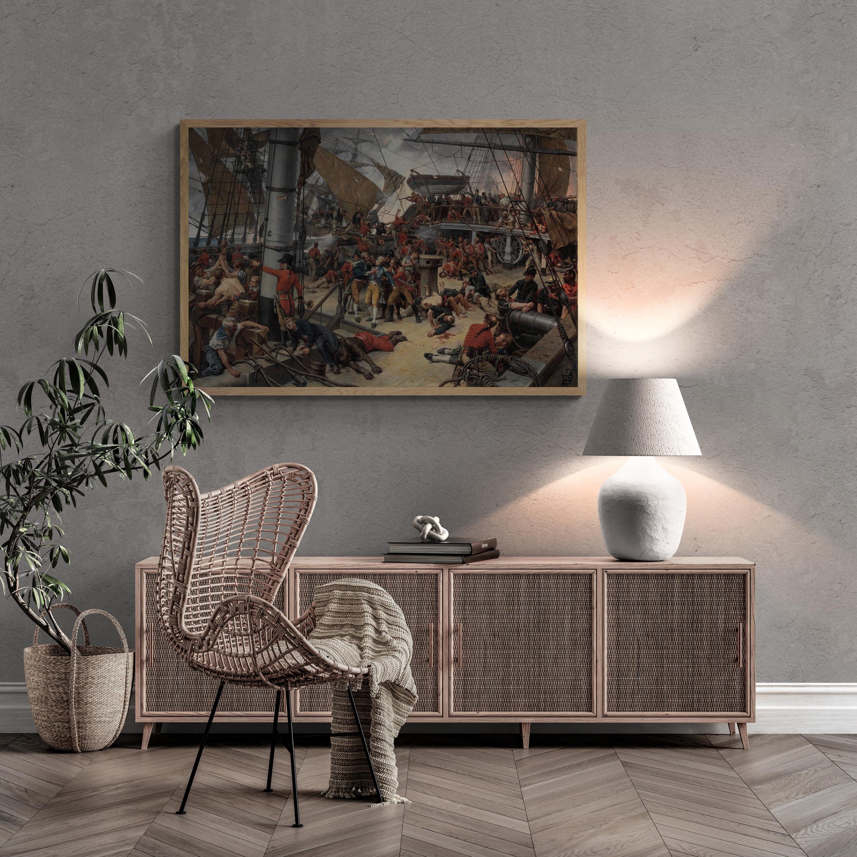 The Death of Lord Nelson Canvas Print, 3D Hand Finish, Ready to Hang FOSHE ART