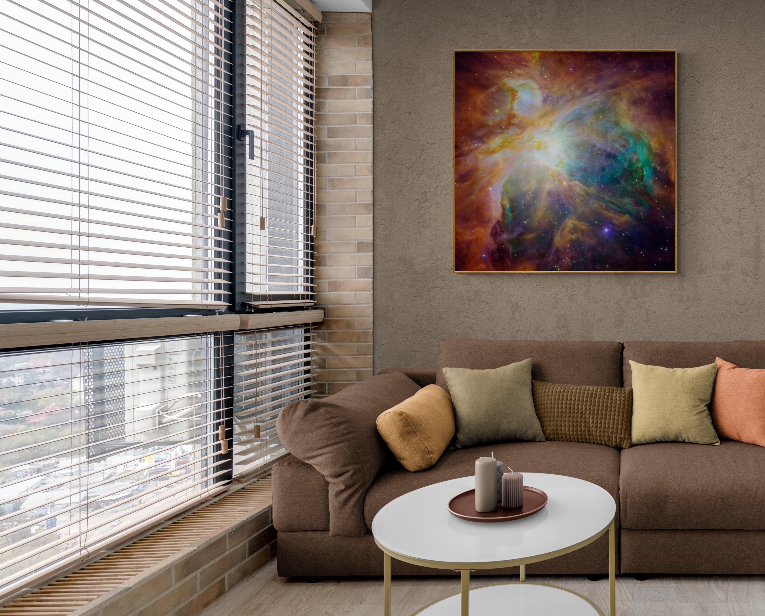 The Orion Nebula, Hubble Print Space Telescope, XXL printing, 3D Finished Premium Texture Print with brush stroke looks like original art