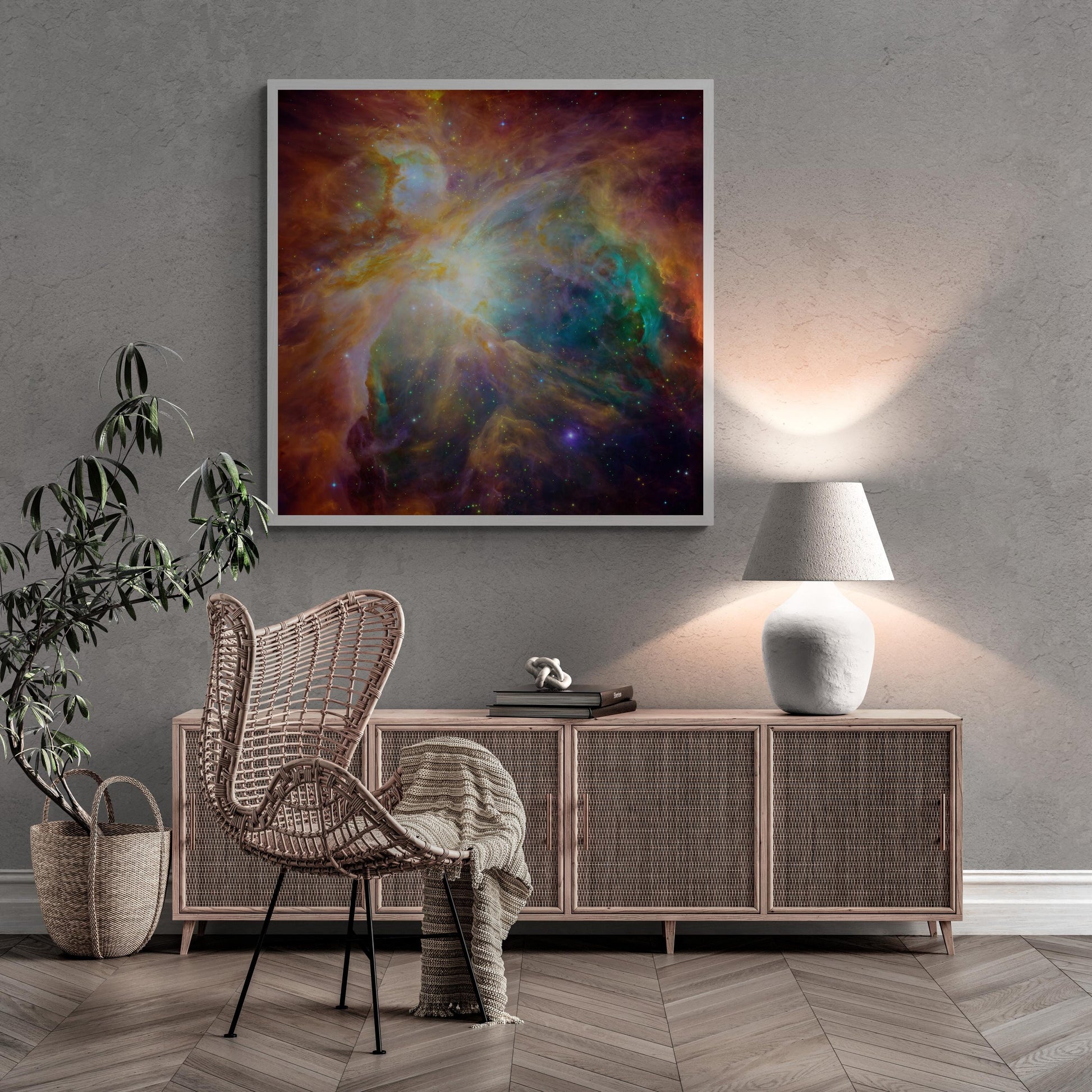 The Orion Nebula – Hubble Space Telescope Print | XXL Premium  Canvas or Canvas Finish with Brush Strokes for a Stunning Cosmic Masterpiece FOSHE ART